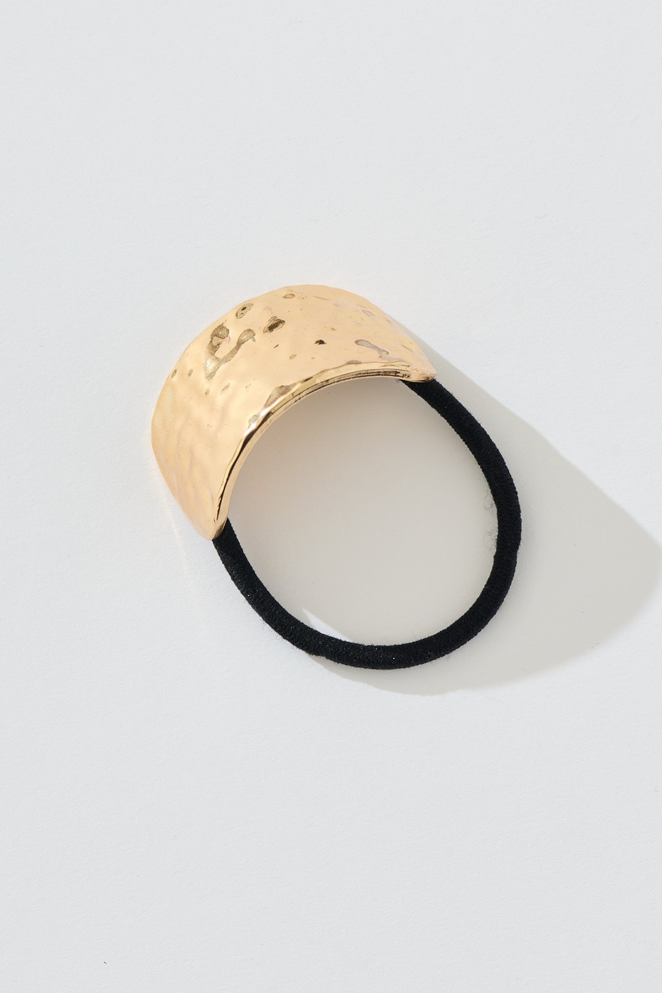 Stania Metal Ponytail Cuff Hair Tie in Textured Gold