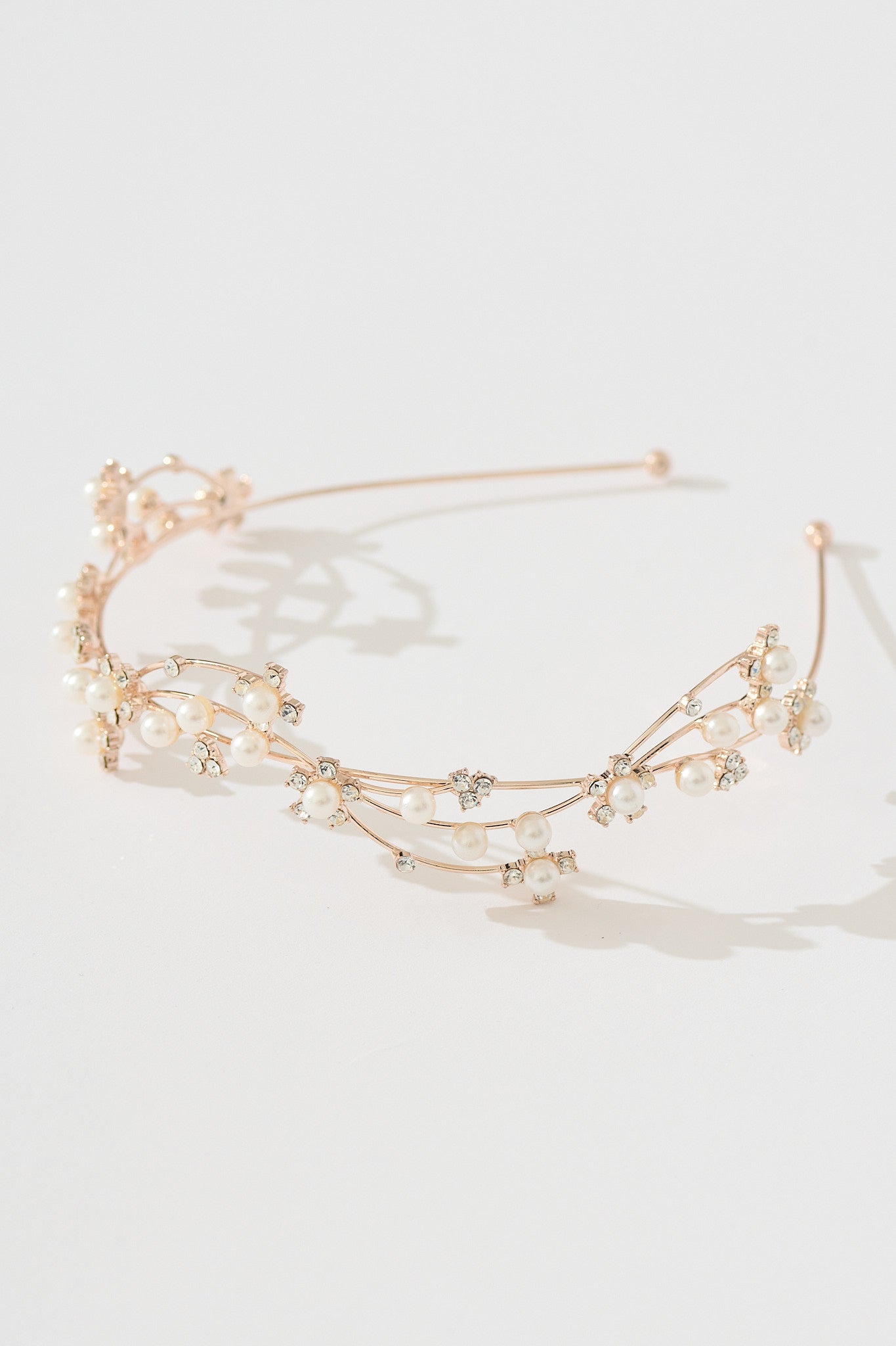 Belle Headband in Rose Gold with Pearl and Diamante