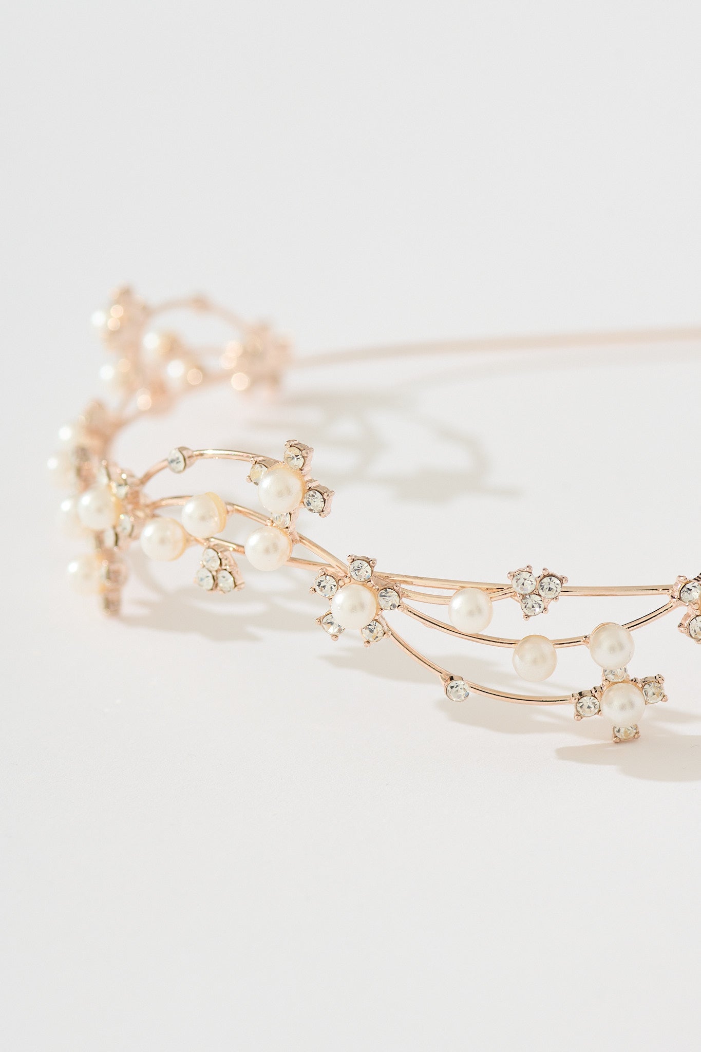 Belle Headband in Rose Gold with Pearl and Diamante
