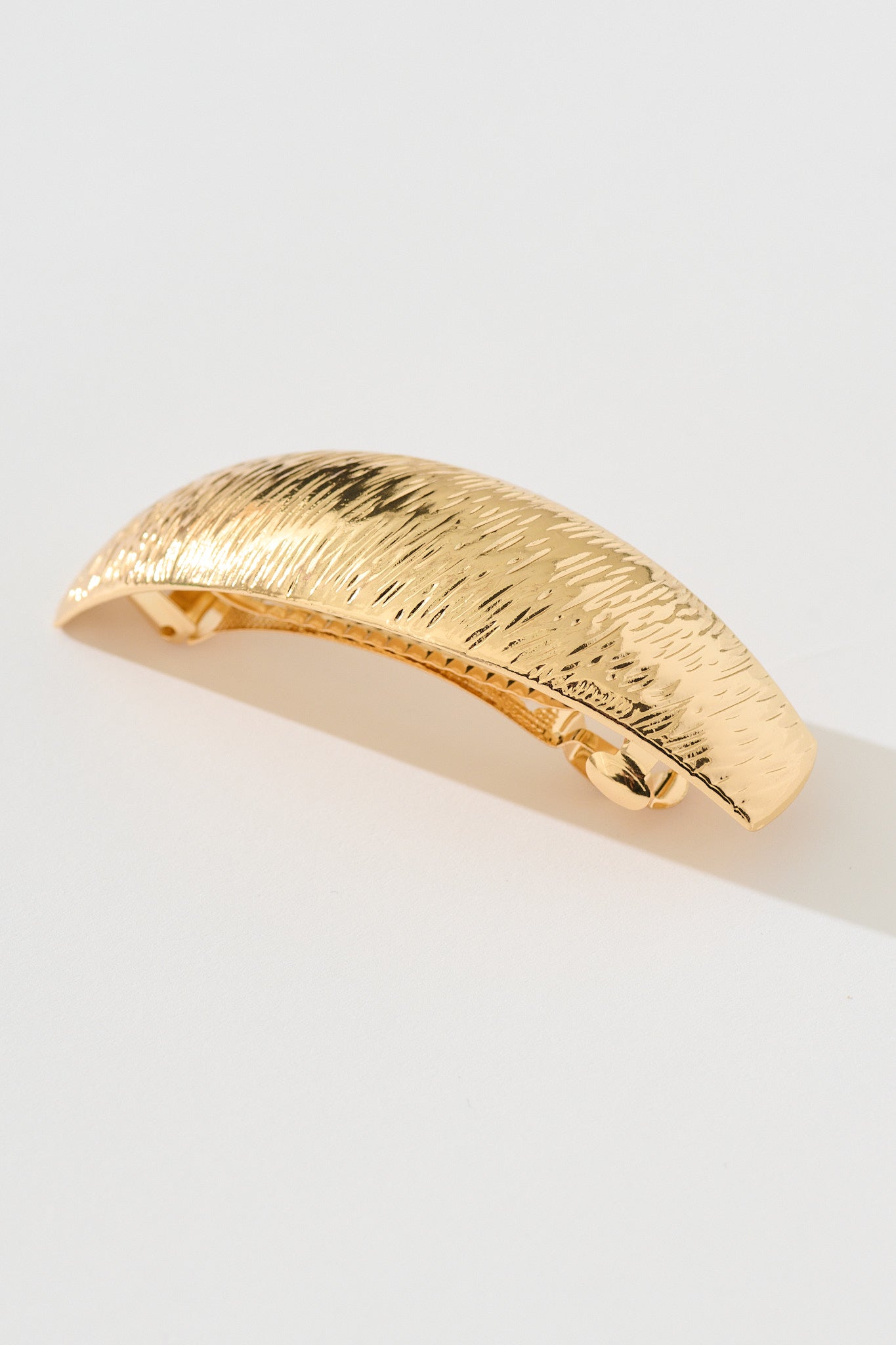 Barry Barrette Hair Clip in Textured Gold