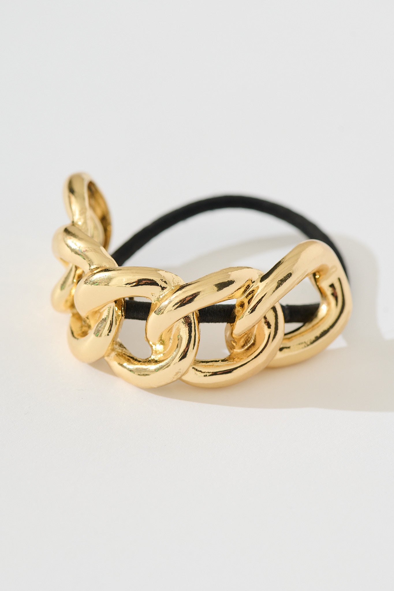Chessa Metal Ponytail Cuff Hair Tie in Gold