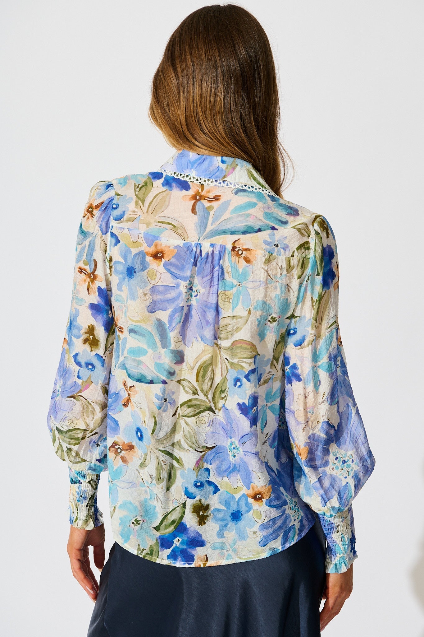 Meadow Mist Shirt in Blue Floral