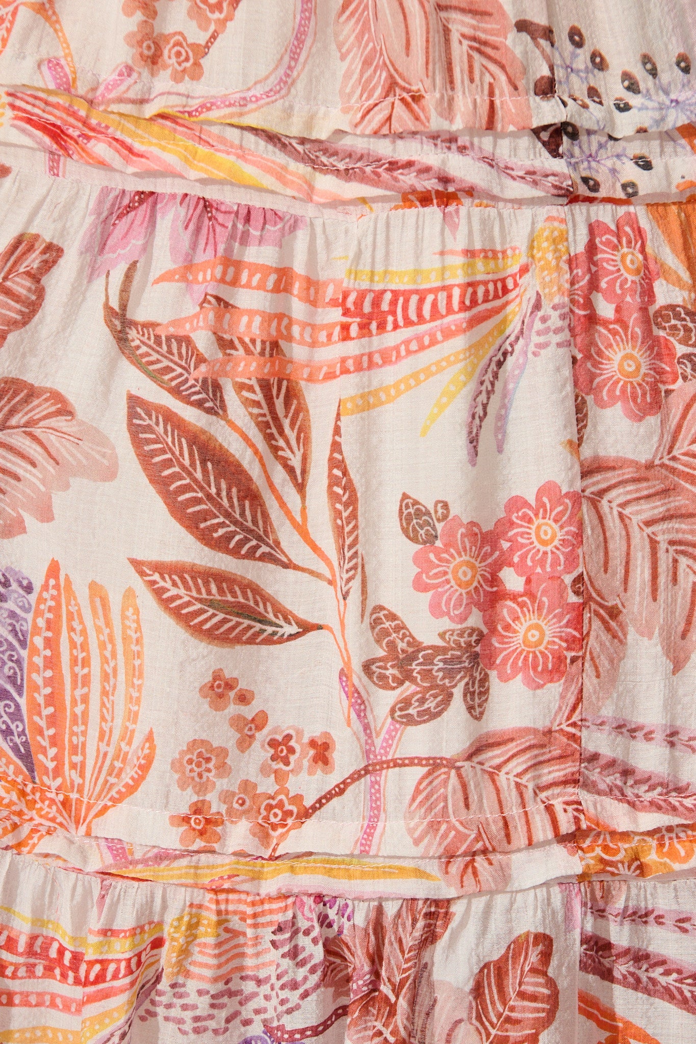 Monet Maxi Dress in Multi Tan Leaf Print