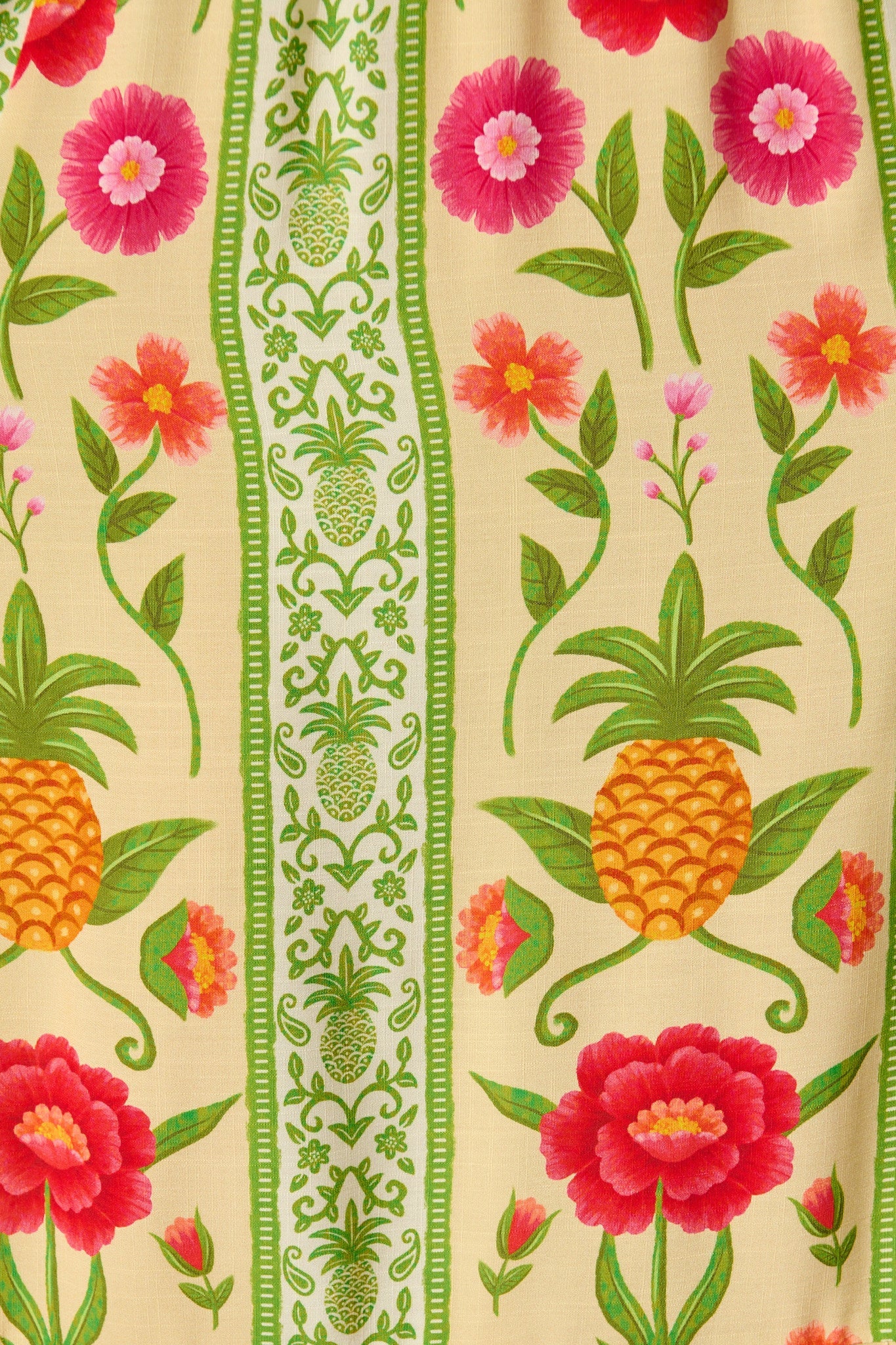 SunKissed Midi Dress In Pineapple Print