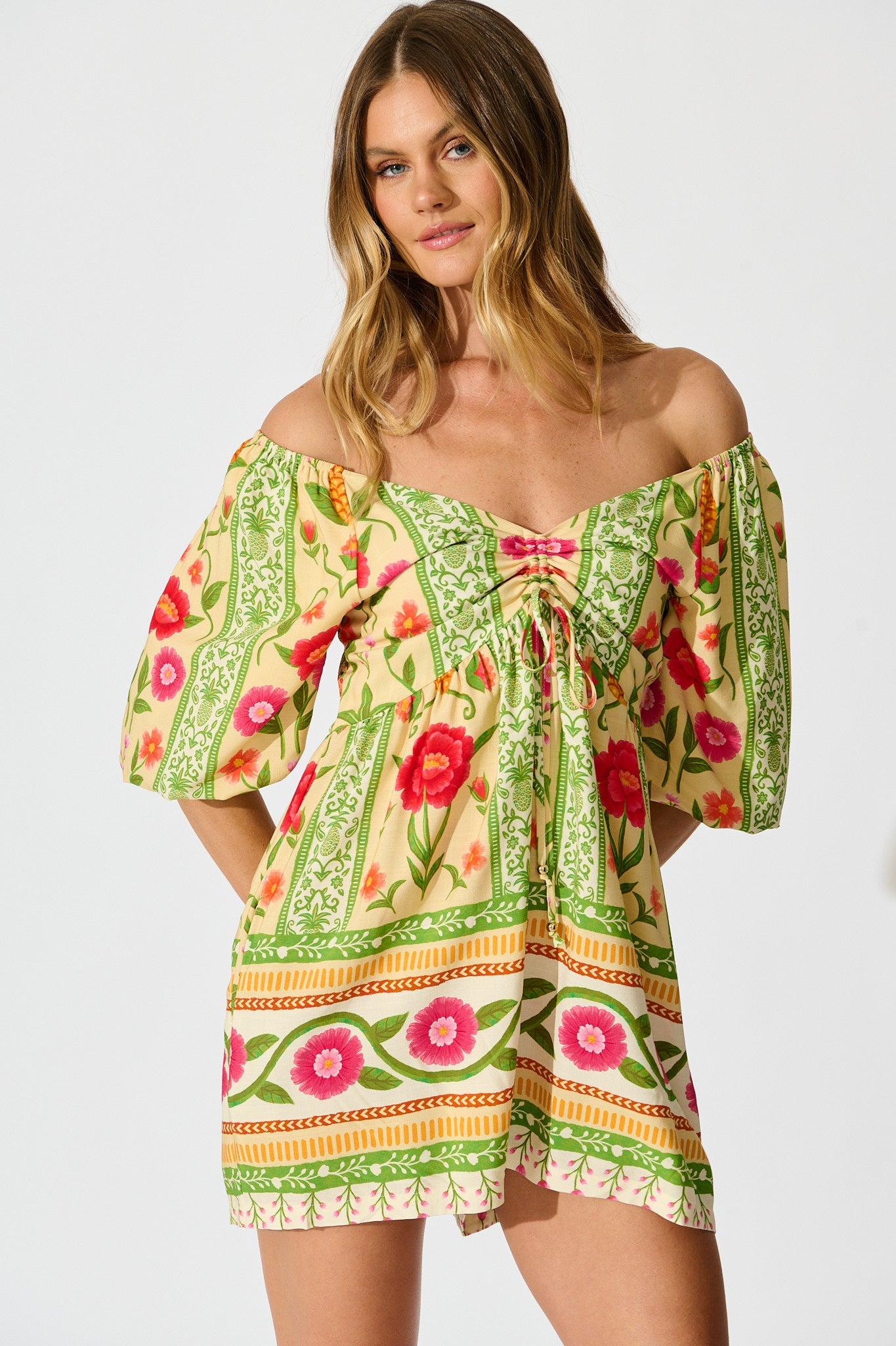 Sunset Squeeze Playsuit in Pineapple Print