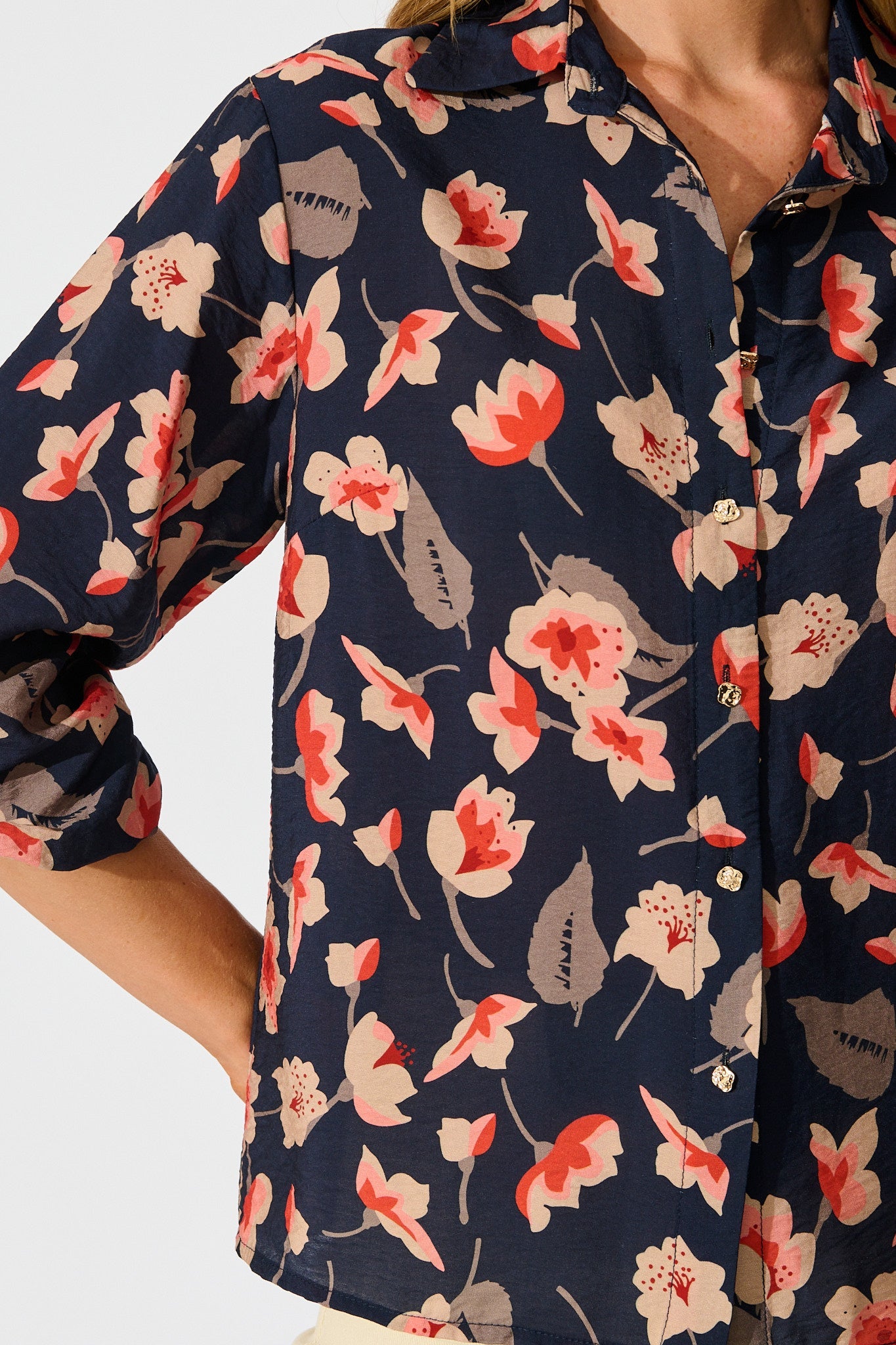 Twilight Flora Shirt in Navy Floral