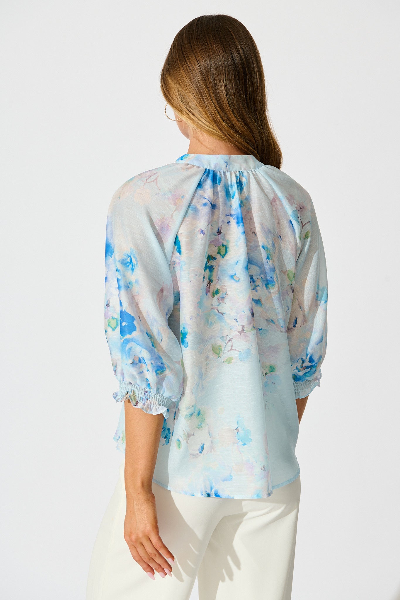 Martisha Top in Blue Floral