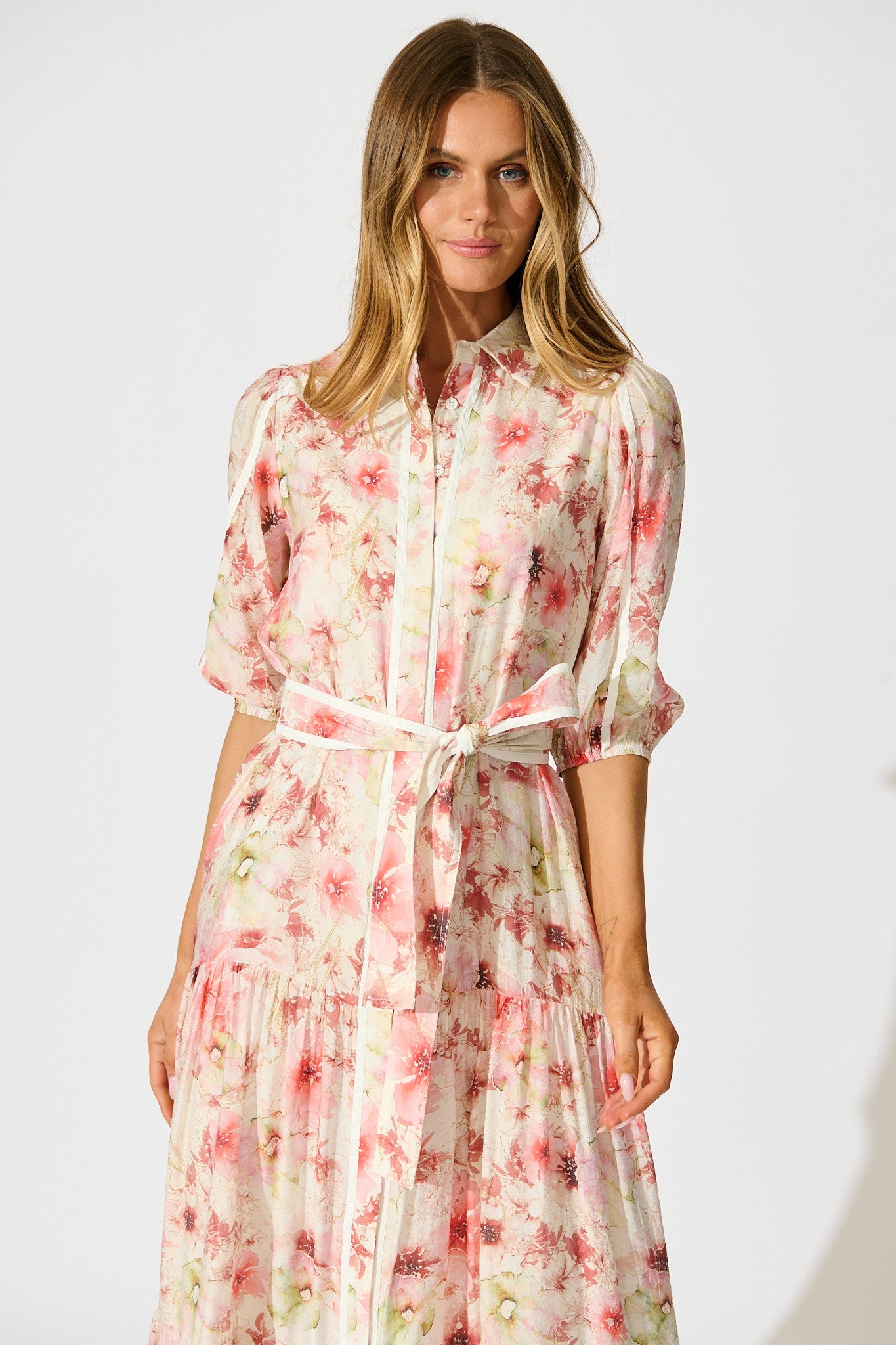 Mackenzie Maxi Shirt Dress in Blush Floral