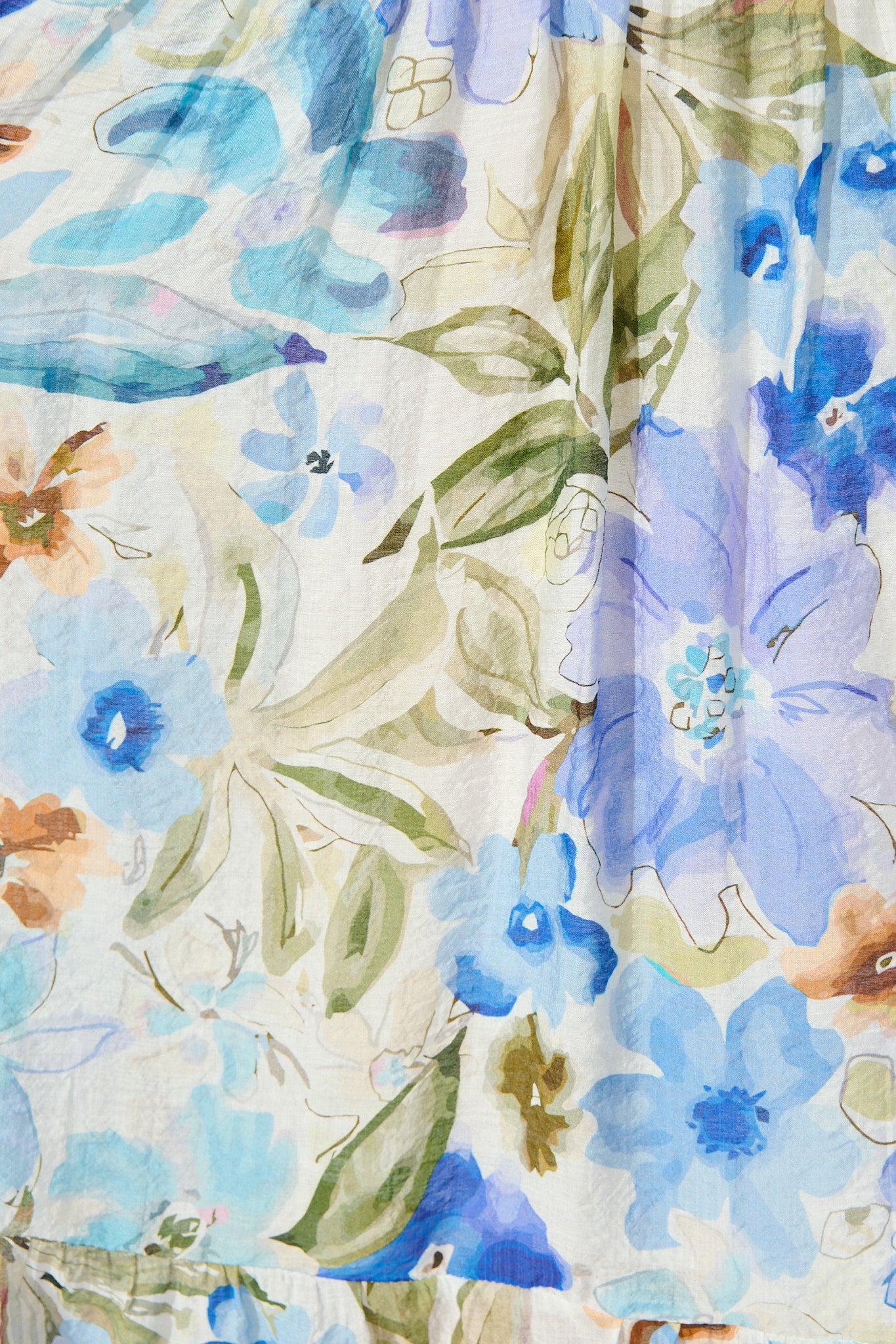 Wildflower Sky Midi Shirt Dress in Blue Floral