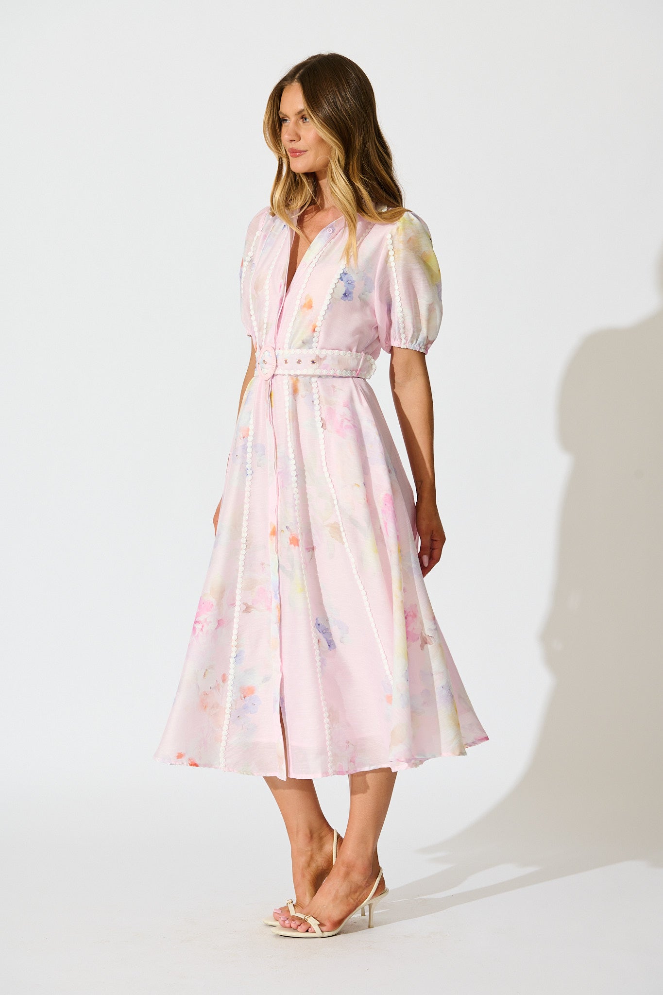 PRE ORDER Mimi Maxi Shirt Dress in Light Pink Floral