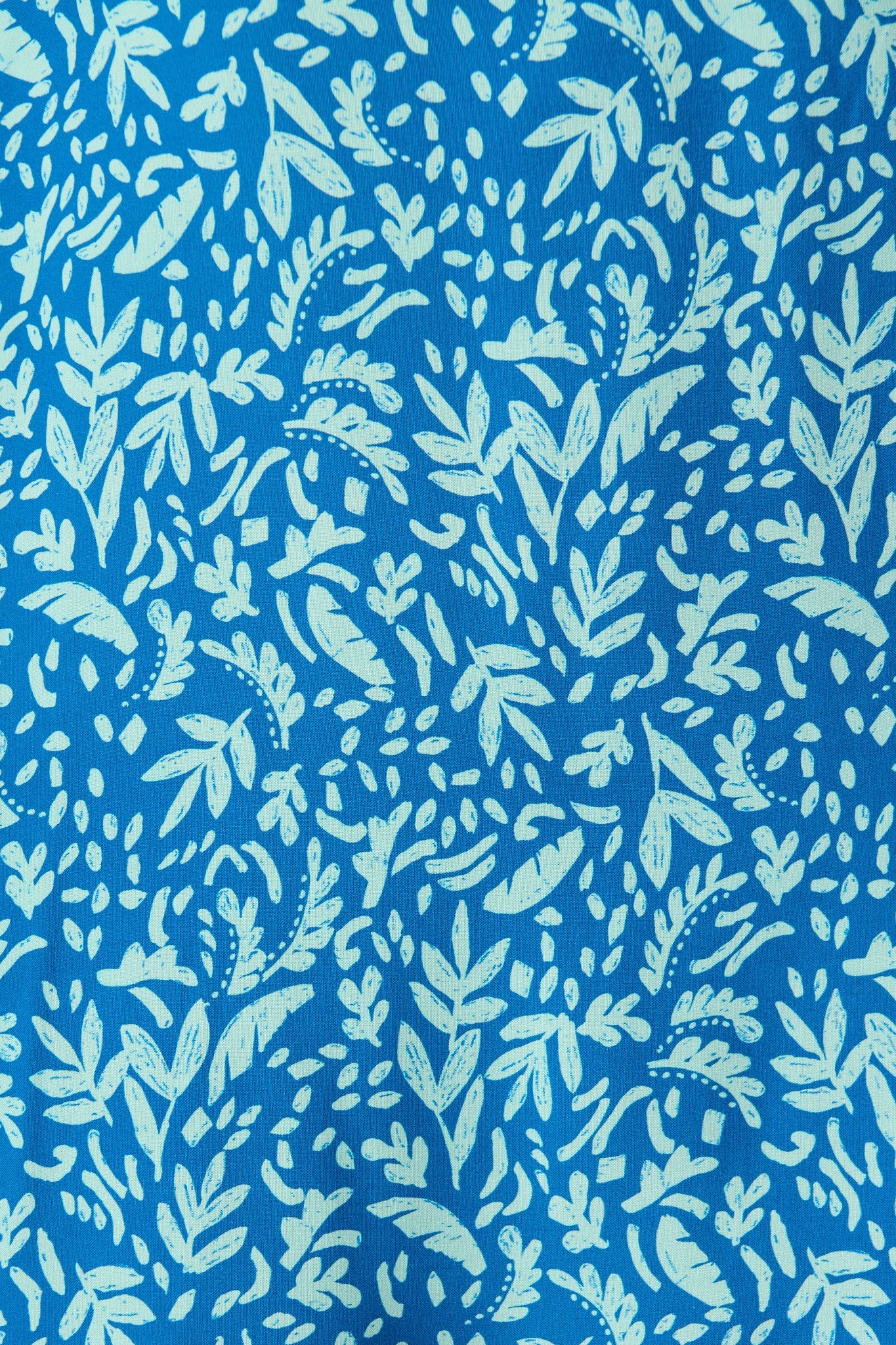 Umina Shift Dress In Blue Leaf Border Print
