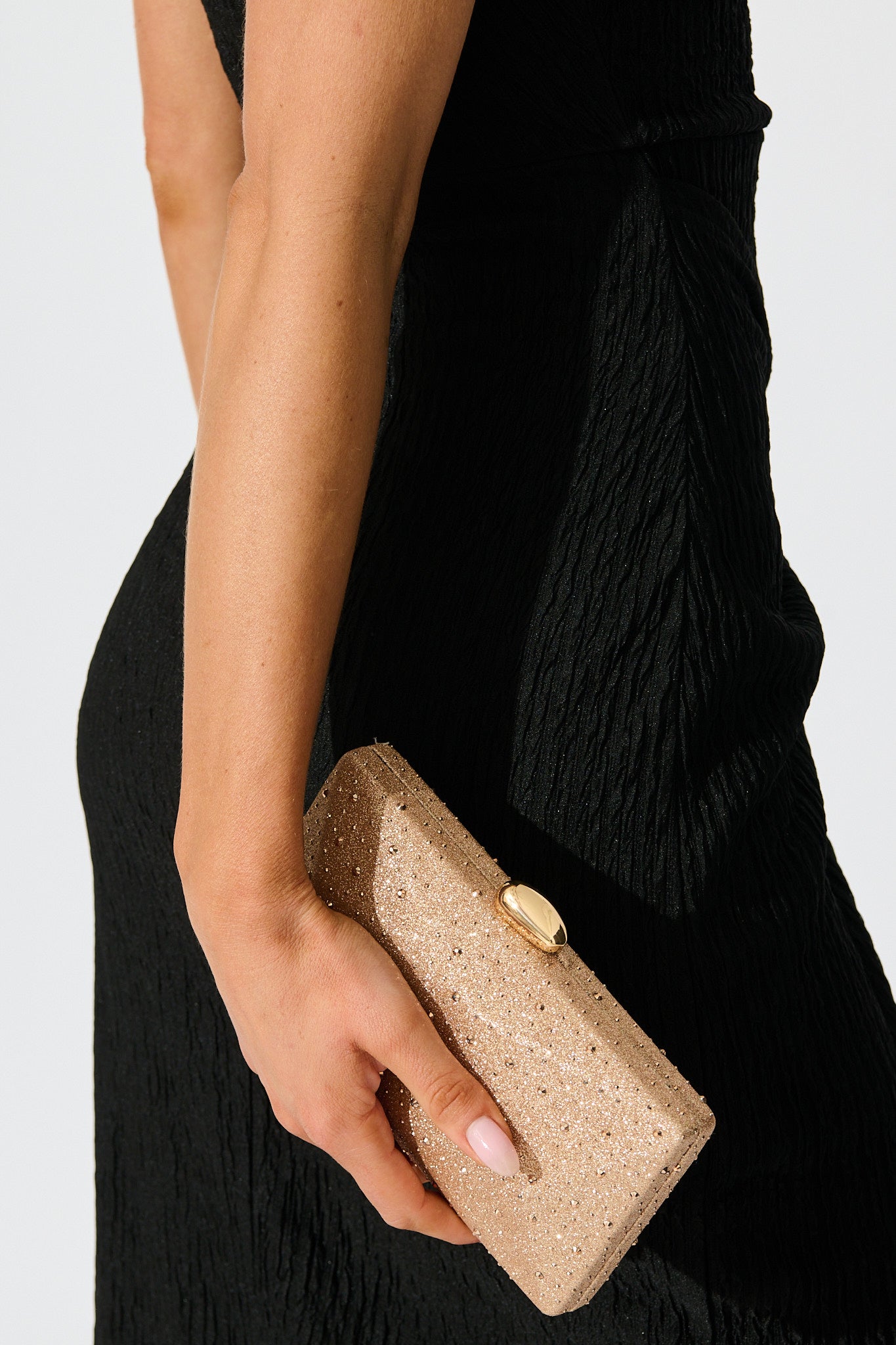 Clara Clutch Bag in Rose Gold