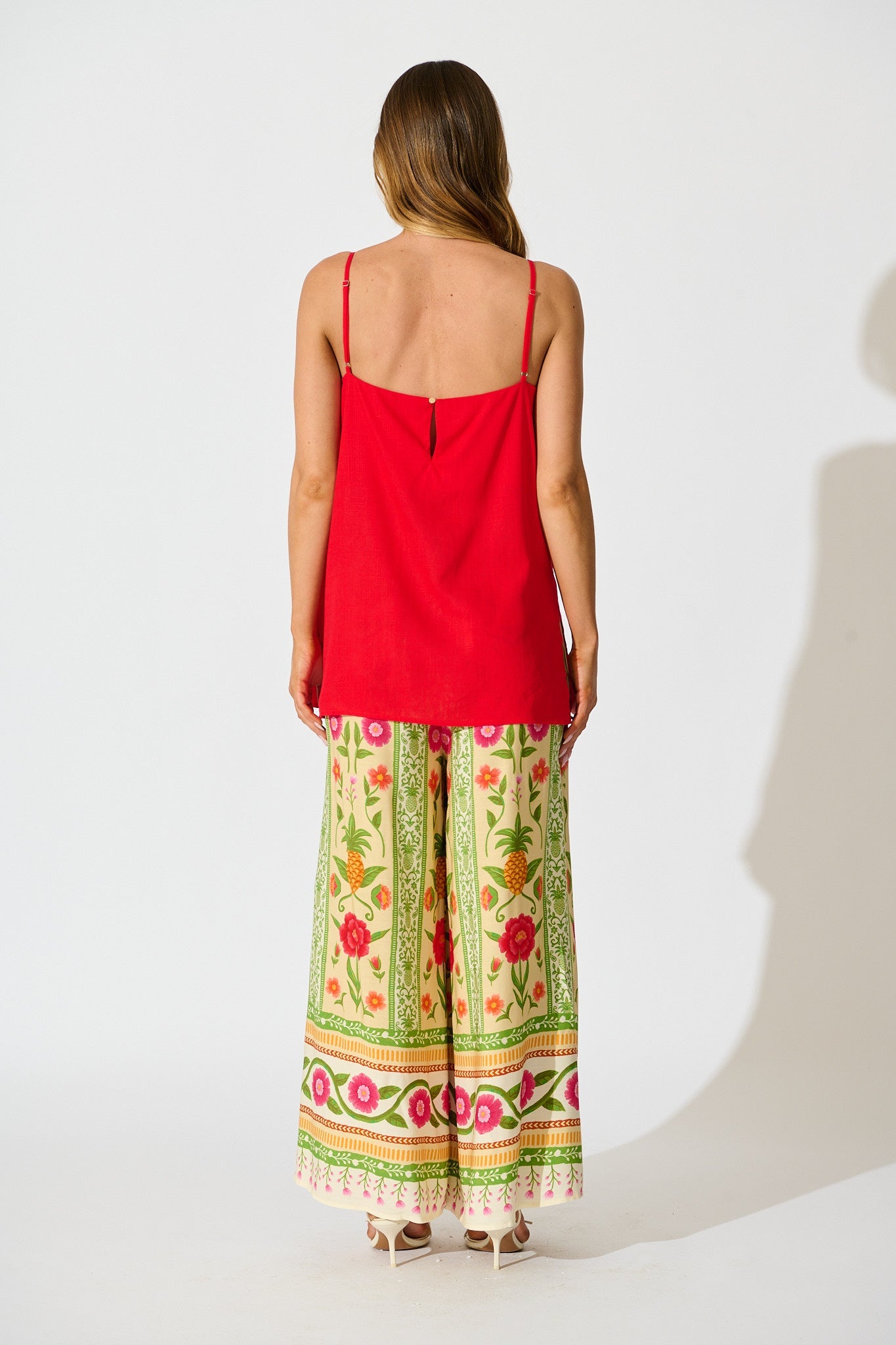 Tutti Fruitti Cami Top in Red Linen Blend