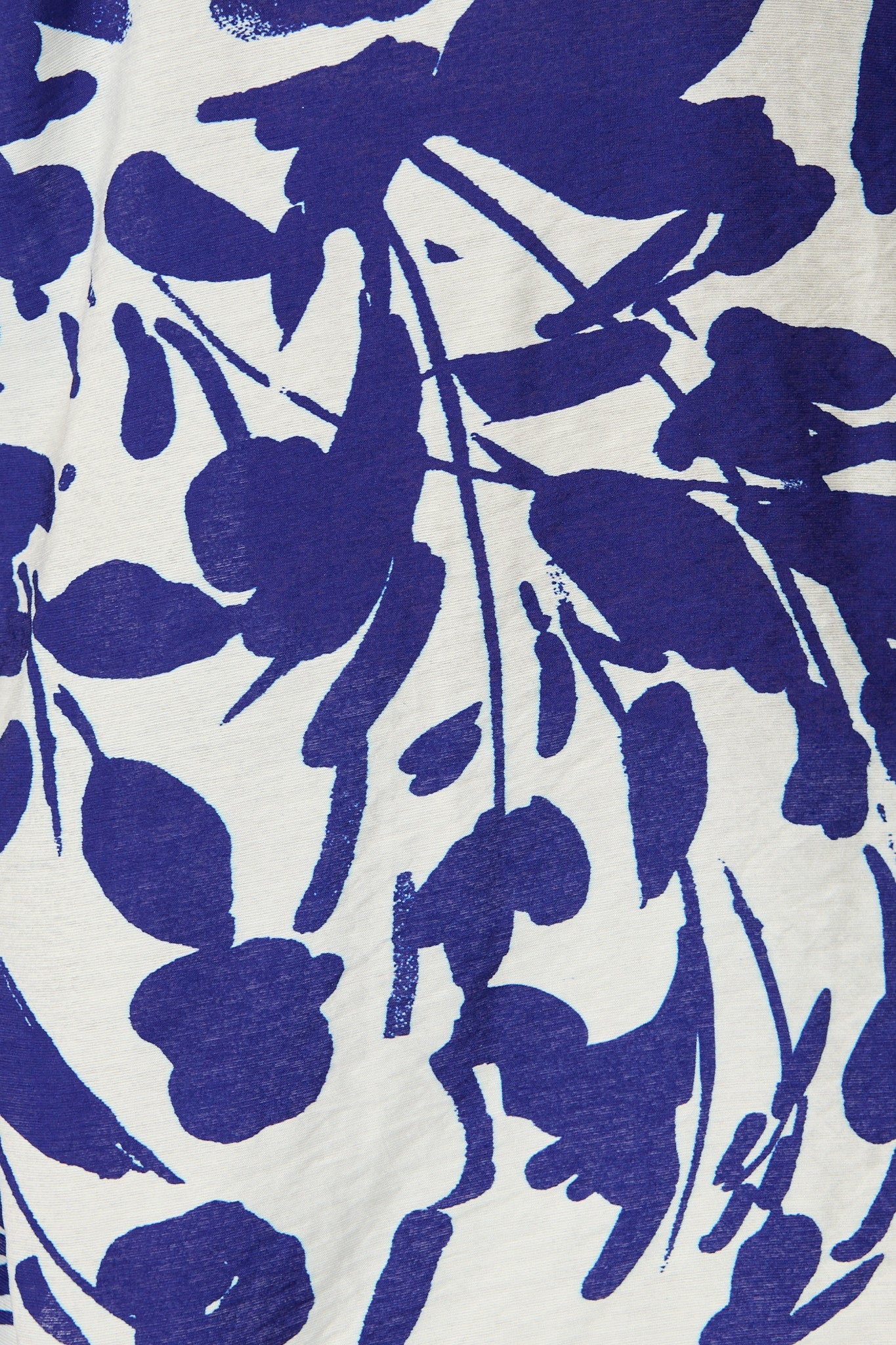 Sharmaine Shirt in White and Navy Print Linen Blend