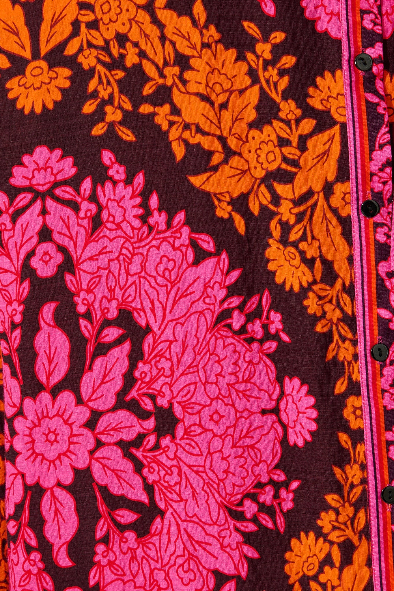 Aurelina Maxi Dress In Pink And Orange Floral Linen Blend