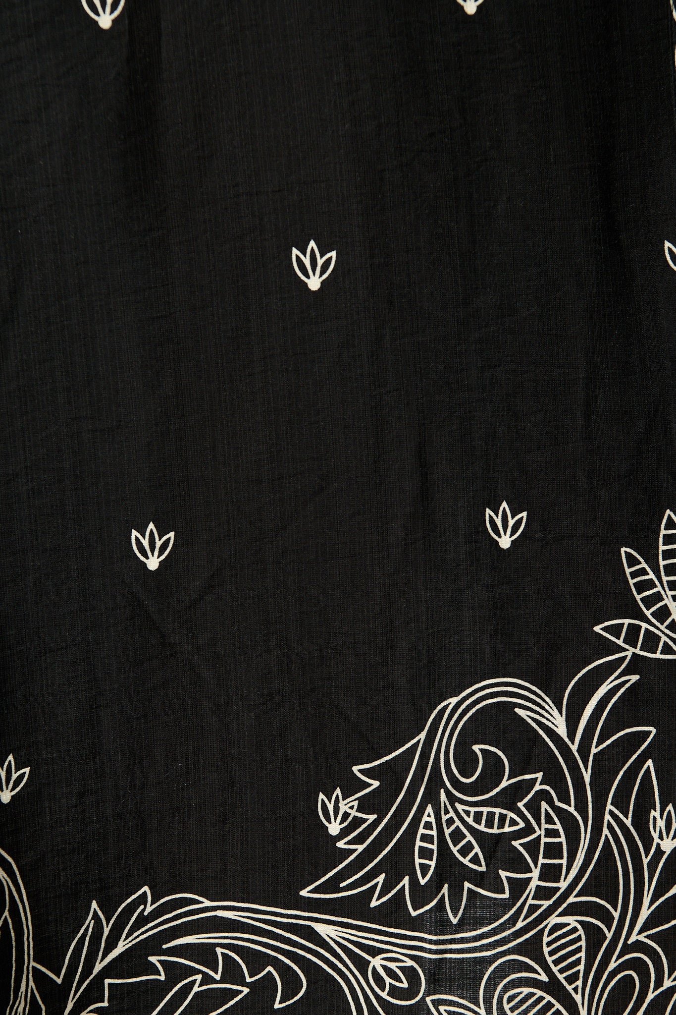 Aurelina Maxi Shirt Dress In Black Print Linen Blend