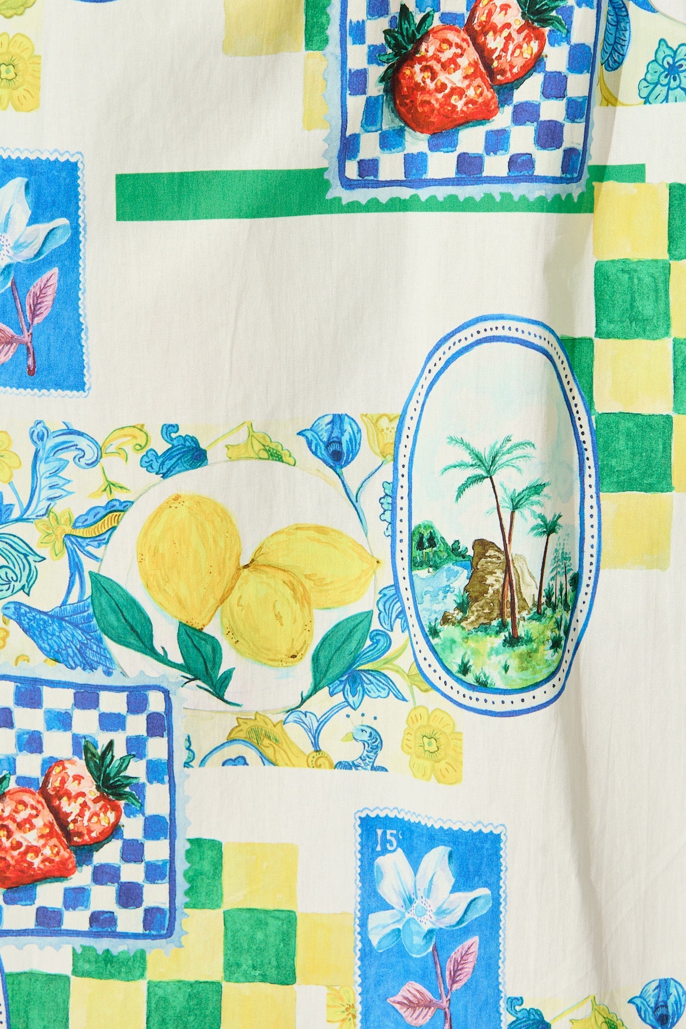 Limoncello Dreams Midi Dress in White Multi Lemon Cotton