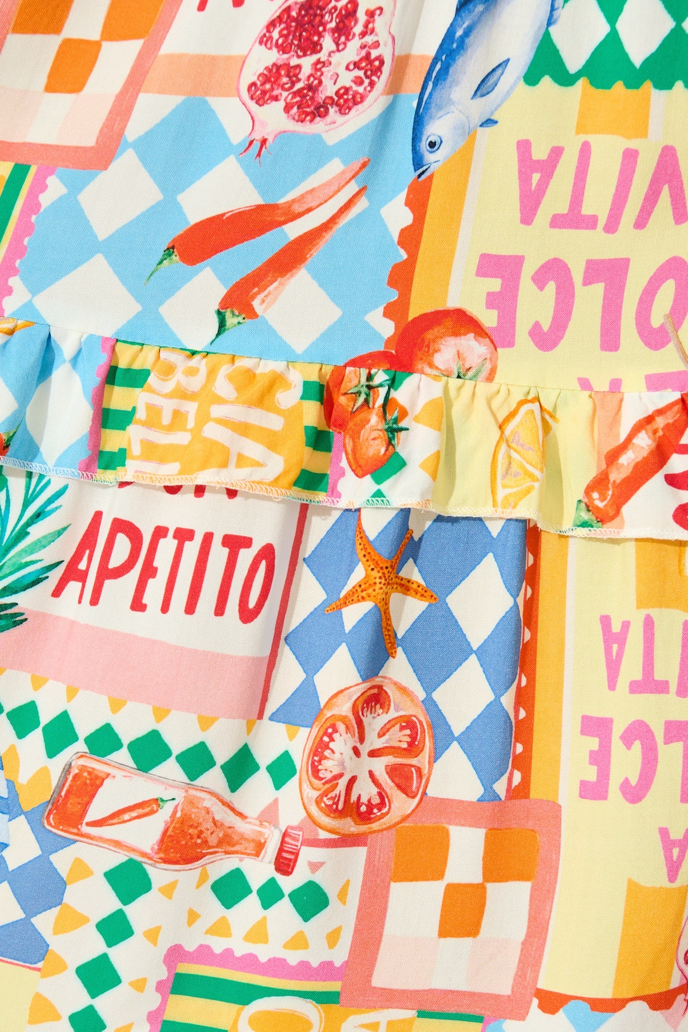 Power Of Love Shirt Dress in White Multi Conversational Print