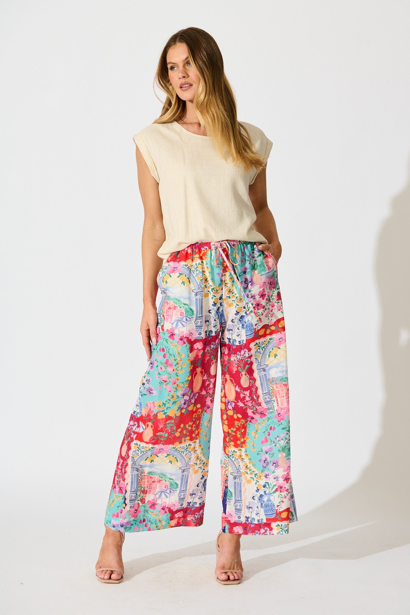 Romeo Pant in Multi Resort Linen Blend