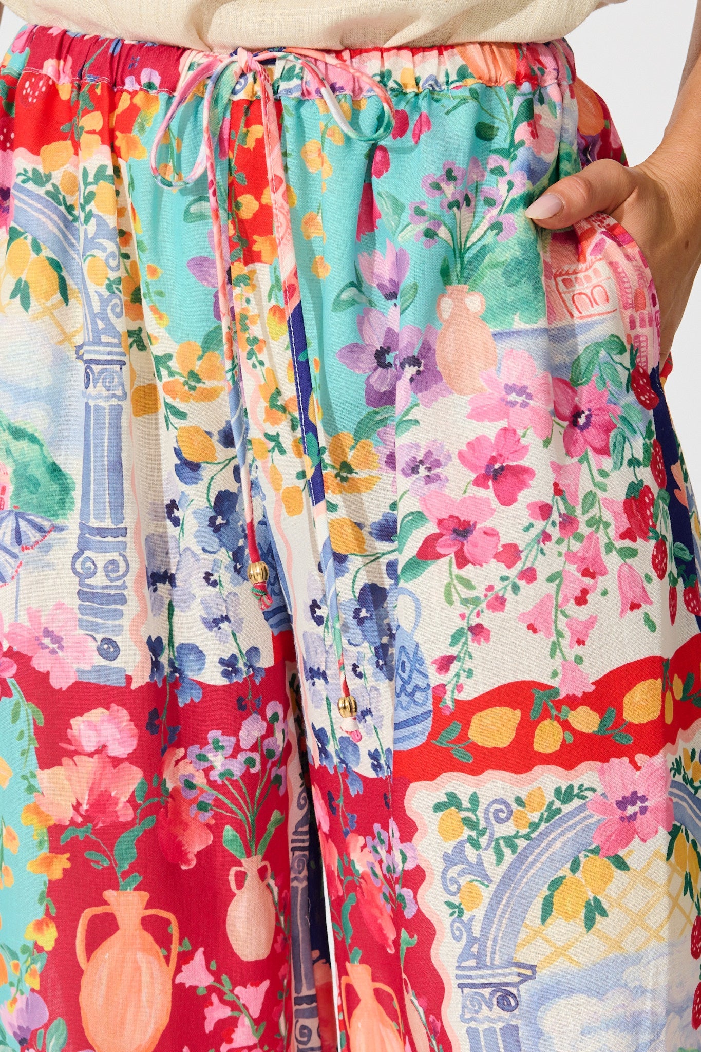 Romeo Pant in Multi Resort Linen Blend