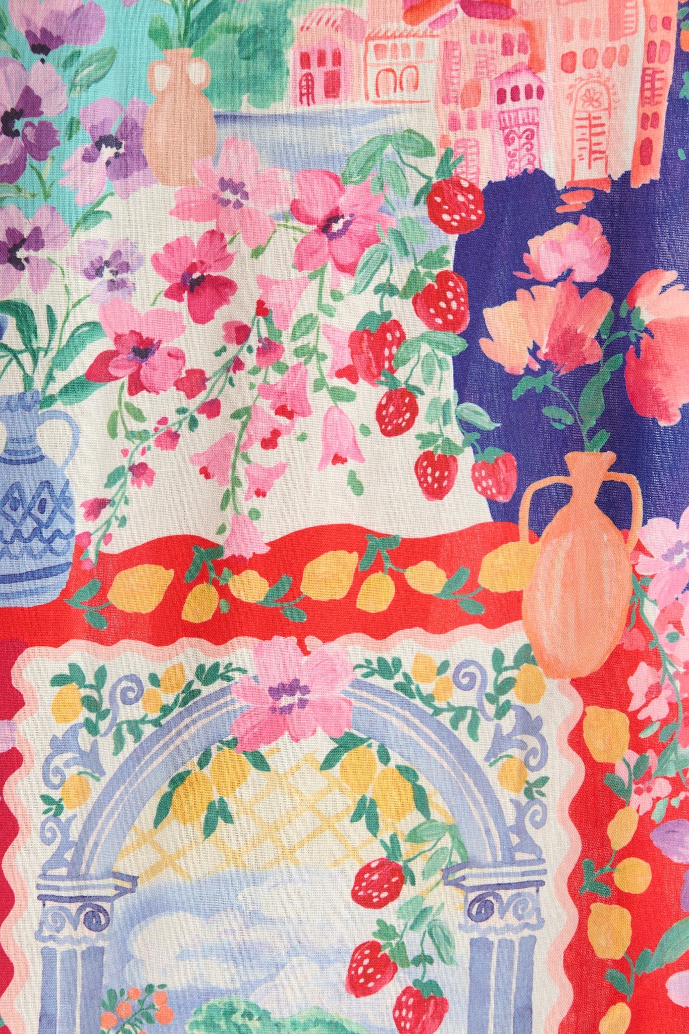 Postcards From Paradise Maxi Skirt In Multi Resort Linen Blend