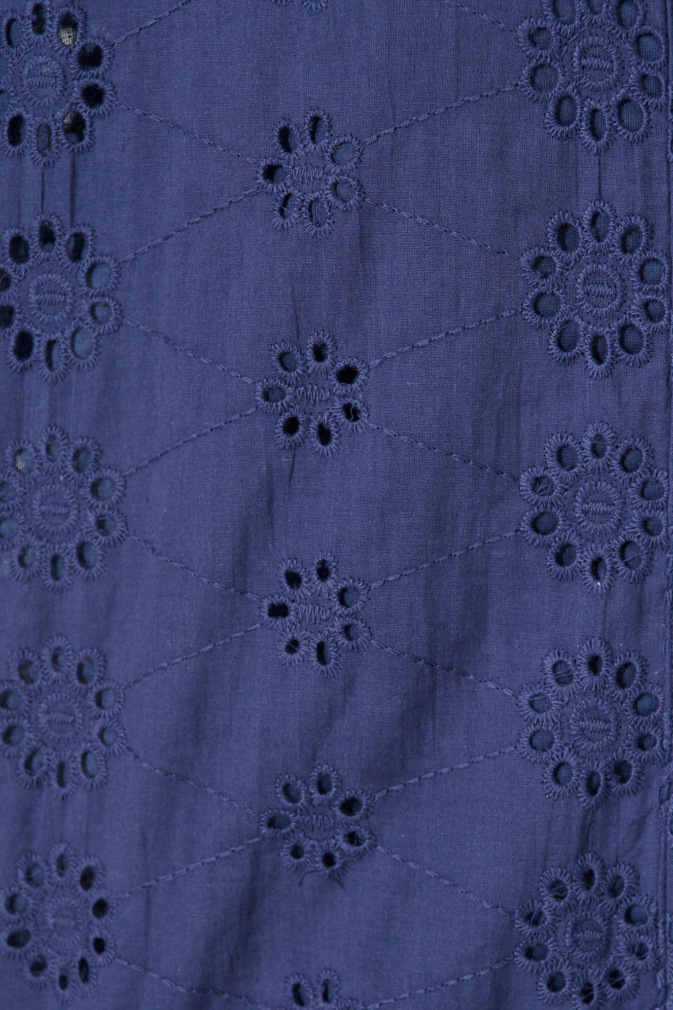 Krizza Top In Navy Embroidered Cotton