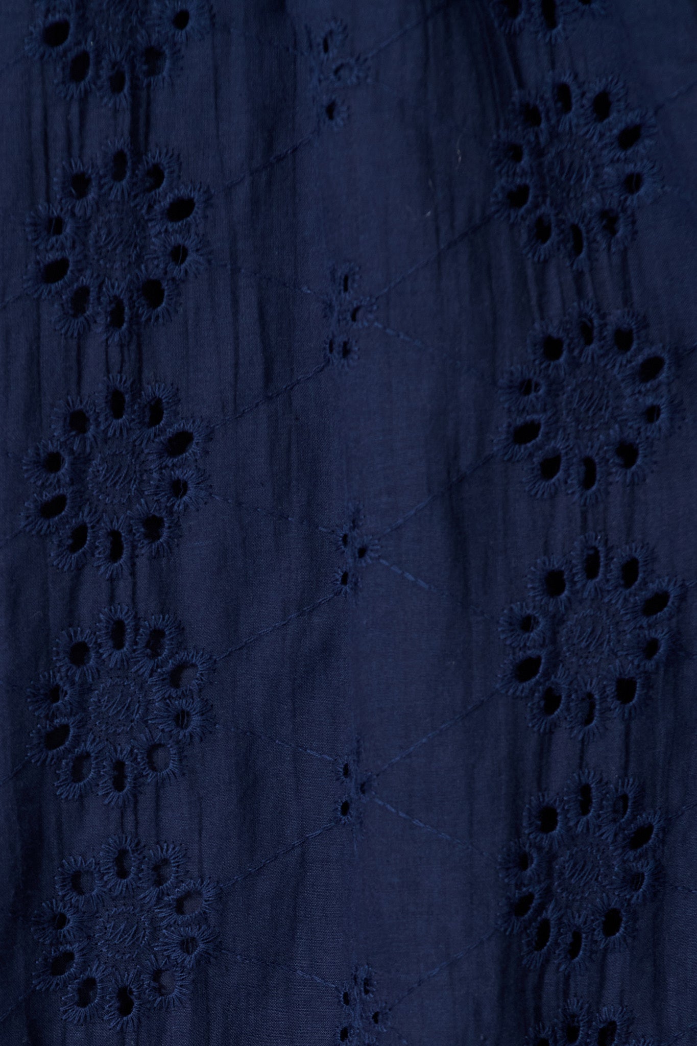 PRE ORDER Ayla Midi Shirt Dress In Navy Embroidered Cotton