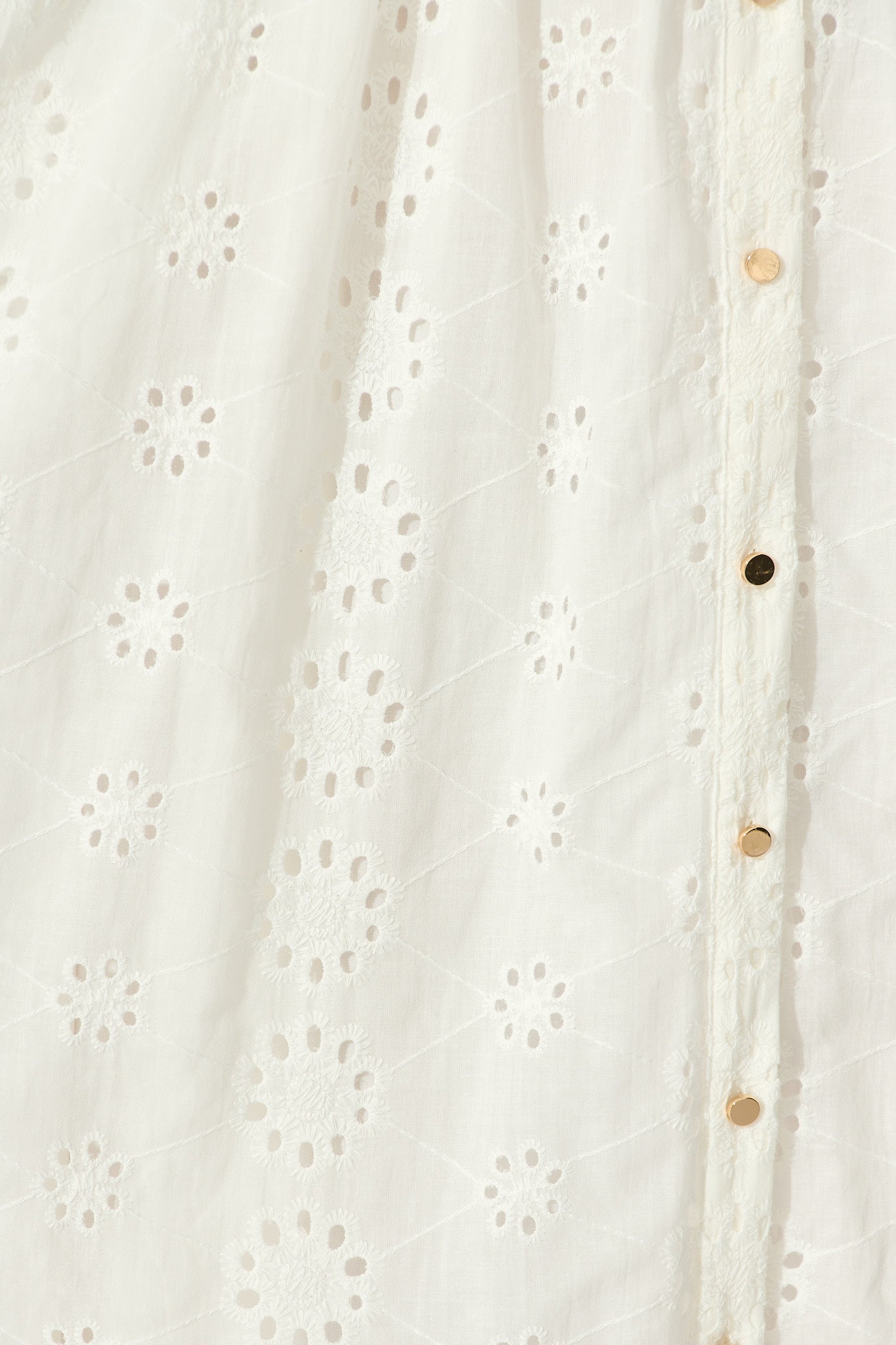 Ayla Midi Shirt Dress In White Embroidered Cotton