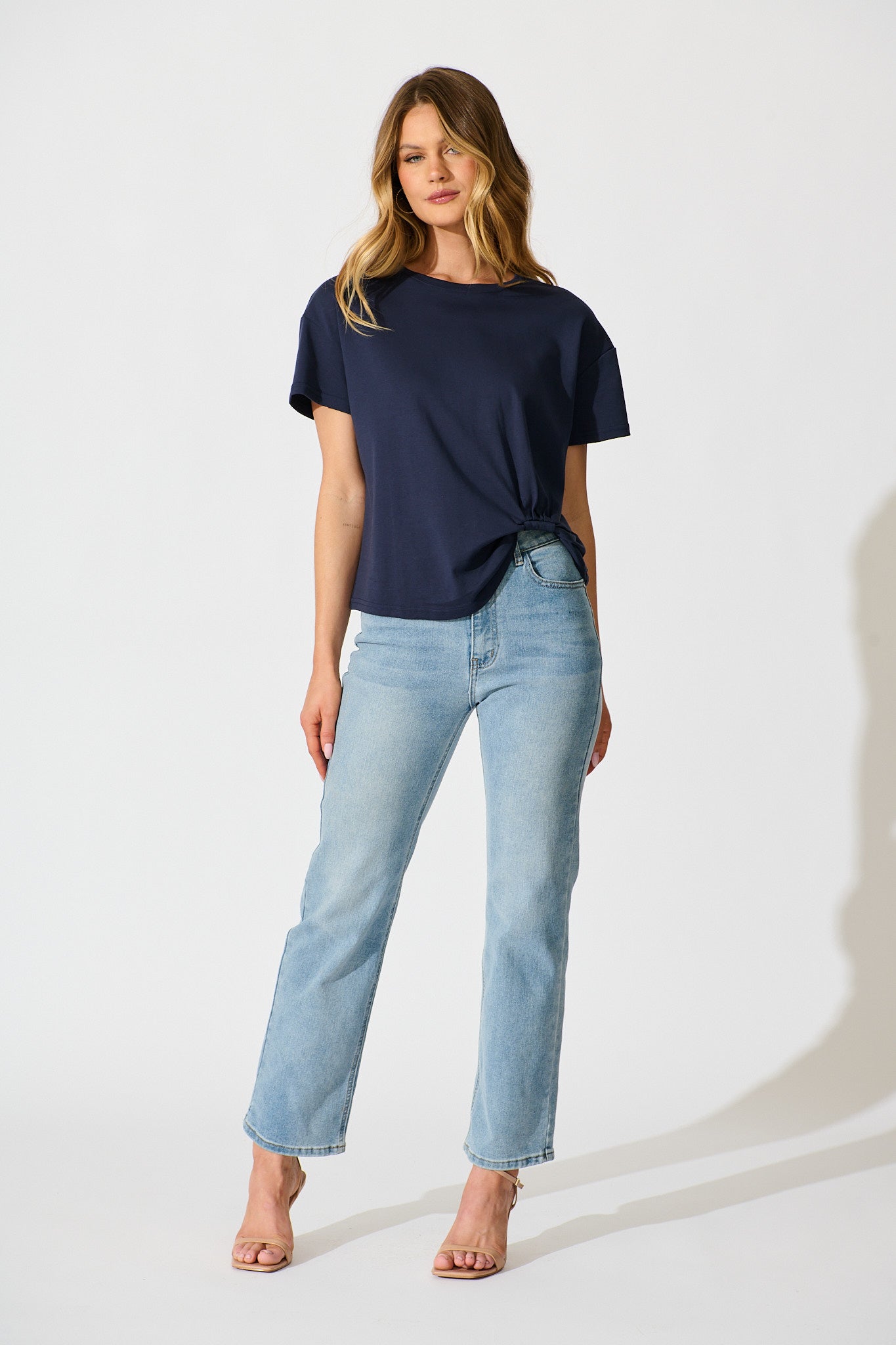 Dela T Shirt In Navy Cotton Blend