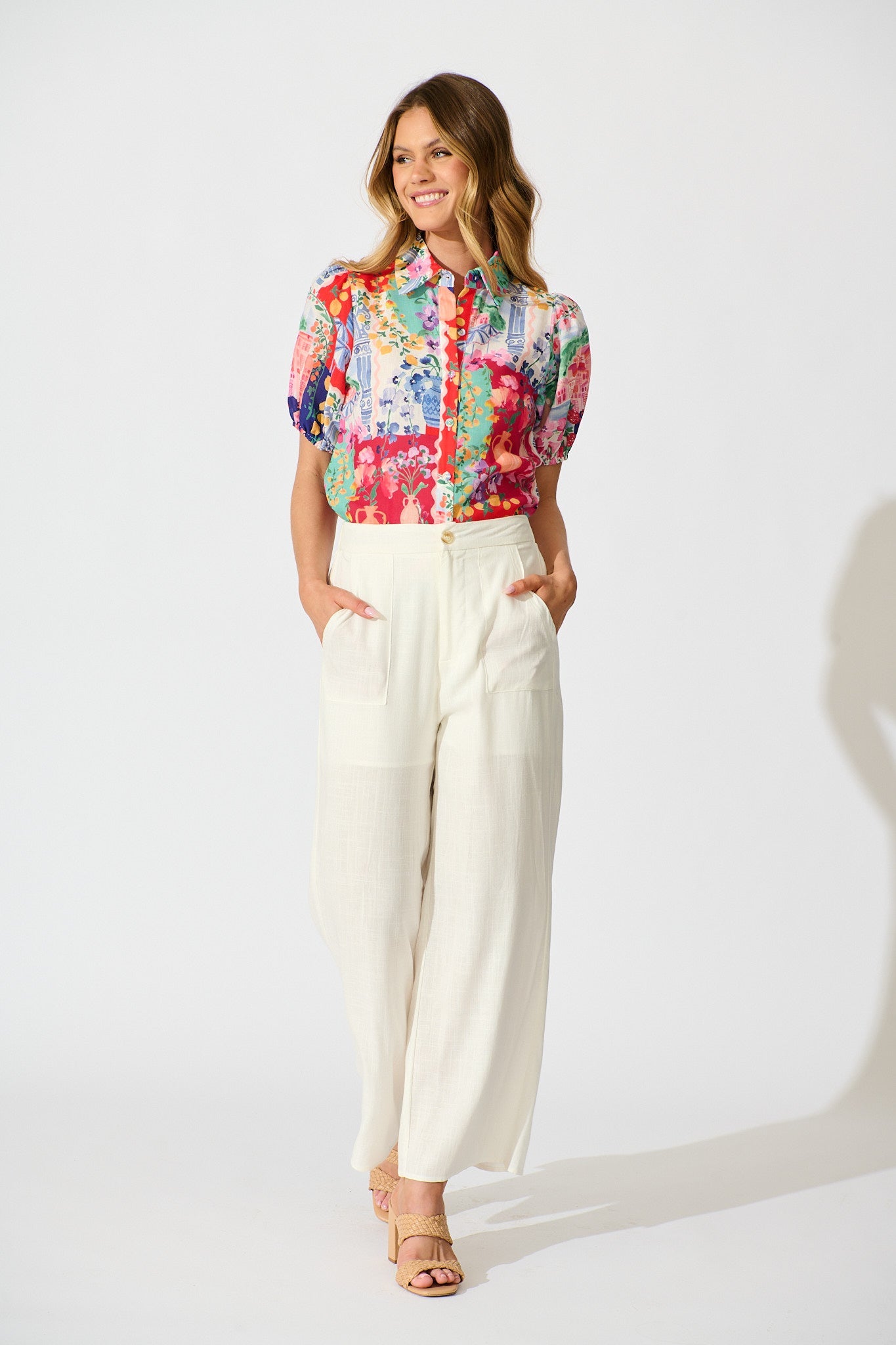 Bonita Shirt in Multi Resort Linen Blend