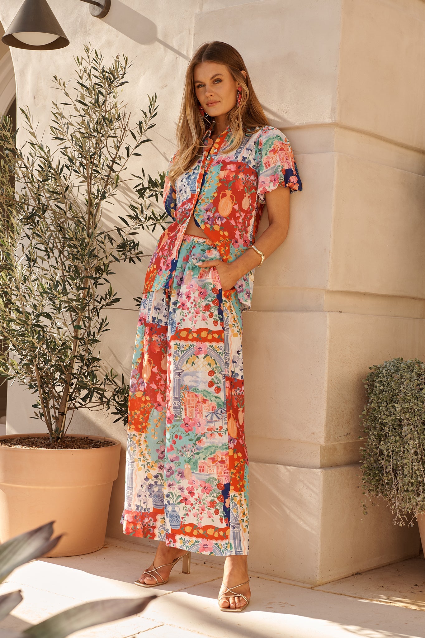 Romeo Pant in Multi Resort Linen Blend