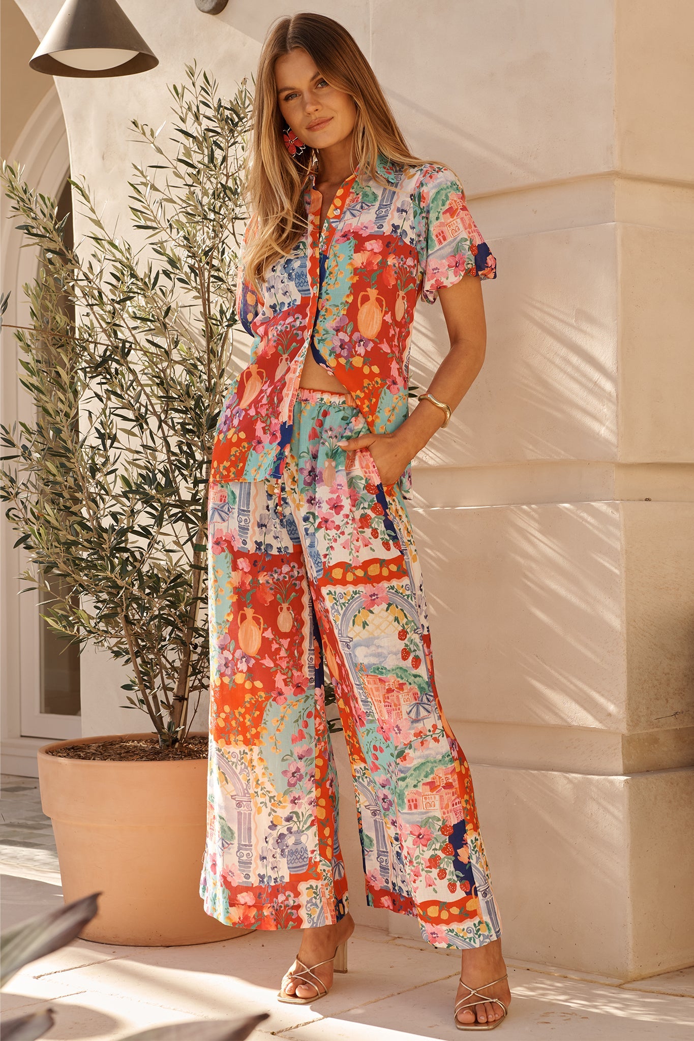 Romeo Pant in Multi Resort Linen Blend