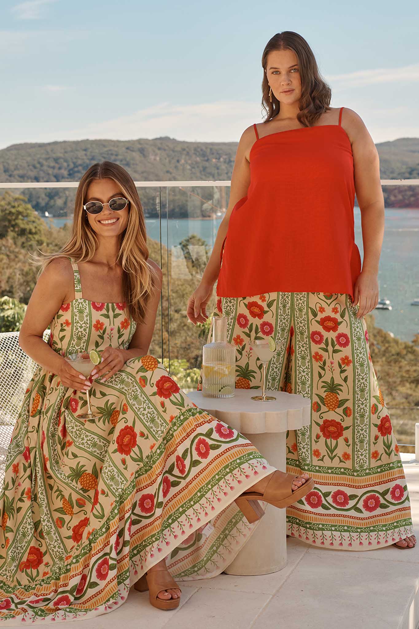 SunKissed Midi Dress In Pineapple Print