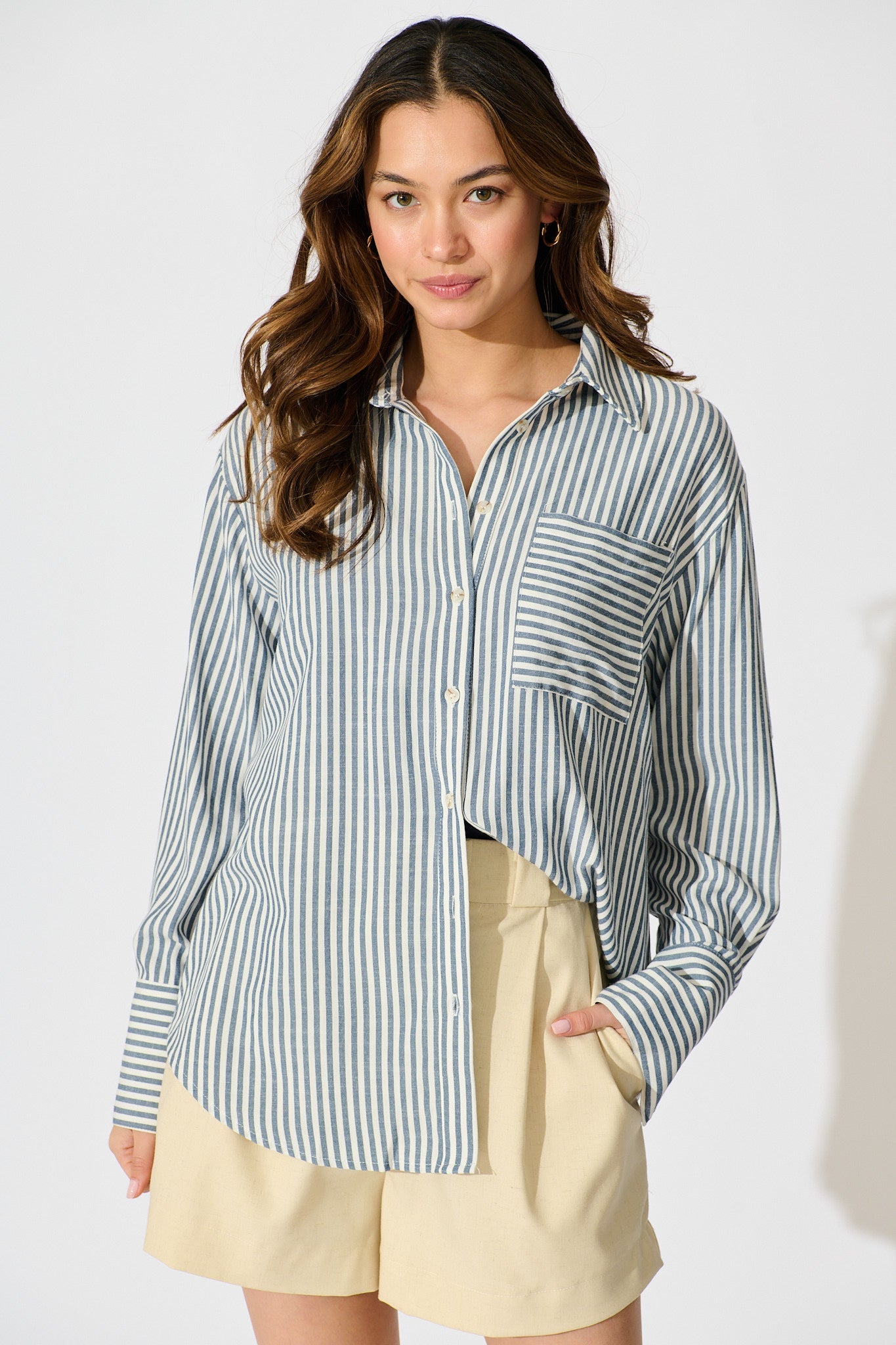 Avenly Shirt in Blue Stripe