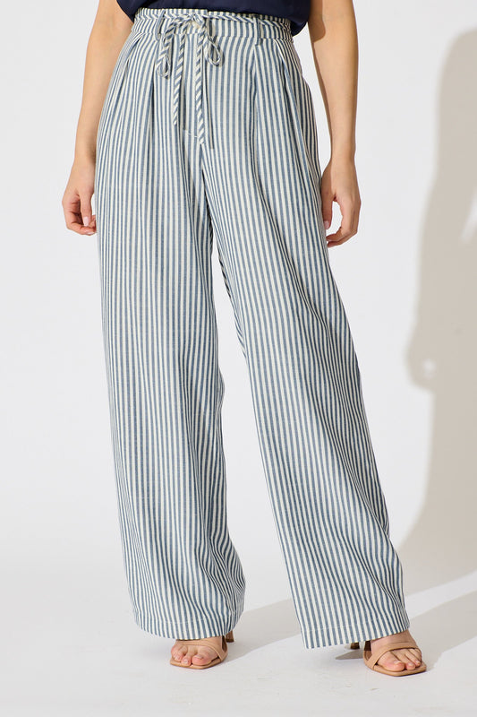 Amoura Pant in Blue Stripe