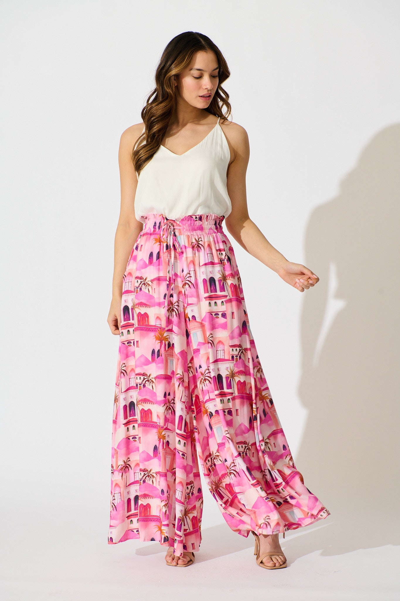 Mariah Pant in Pink Resort Print