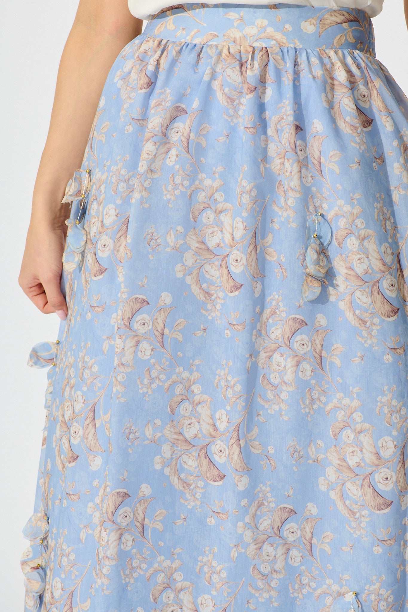 Gardenlight Maxi Skirt in Blue Floral