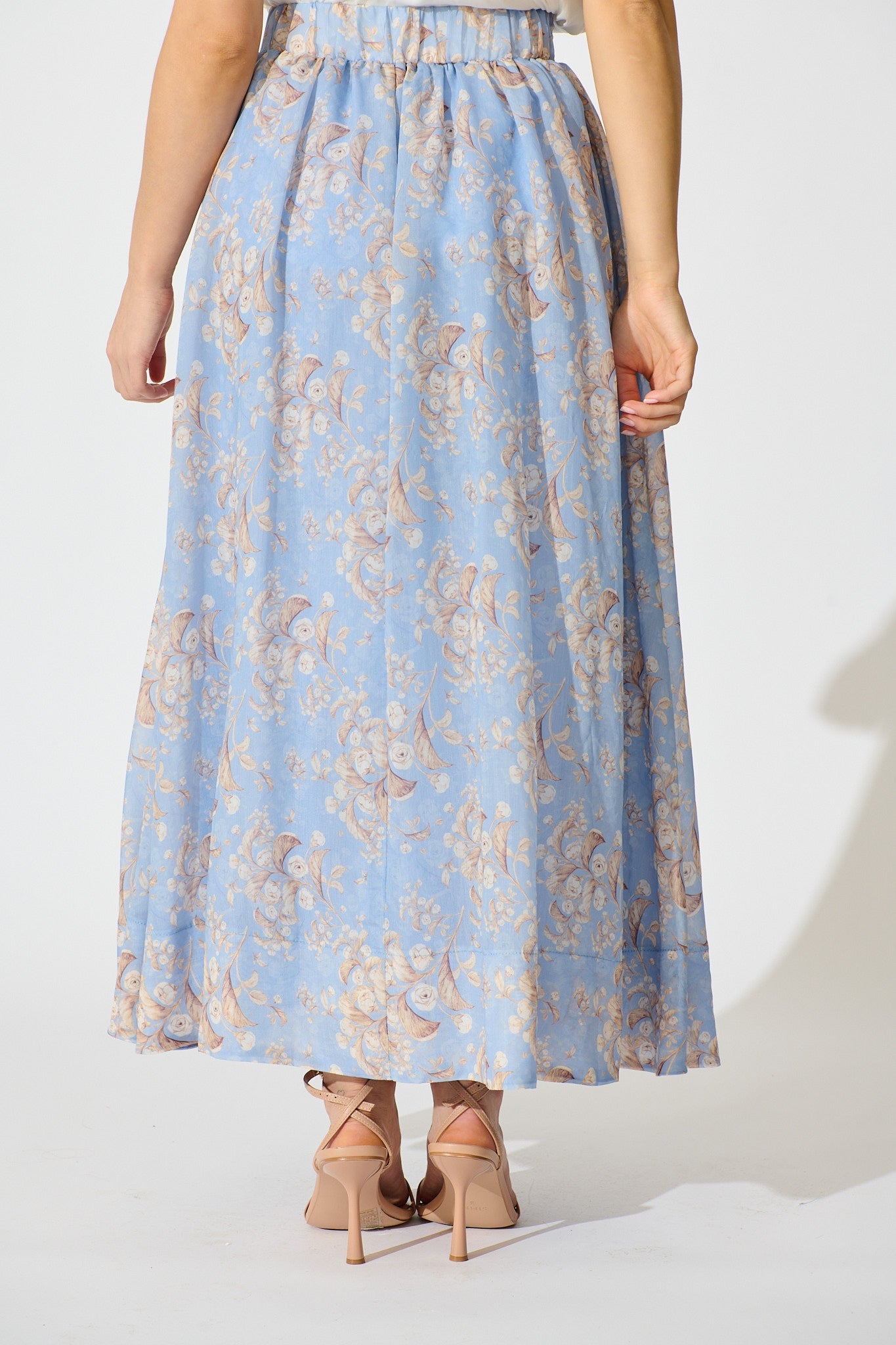 Gardenlight Maxi Skirt in Blue Floral