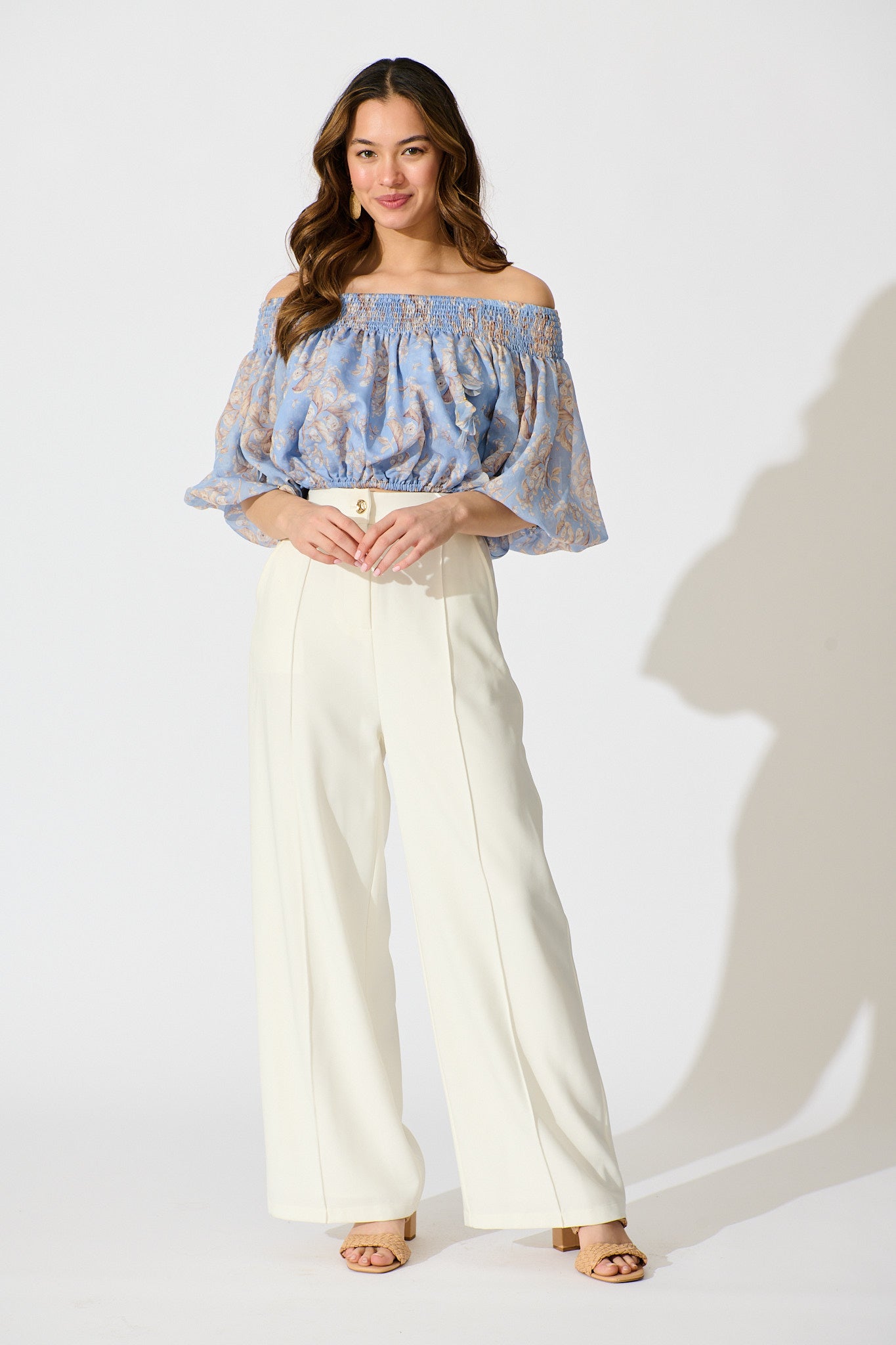 Petal Haze Top in Blue Floral