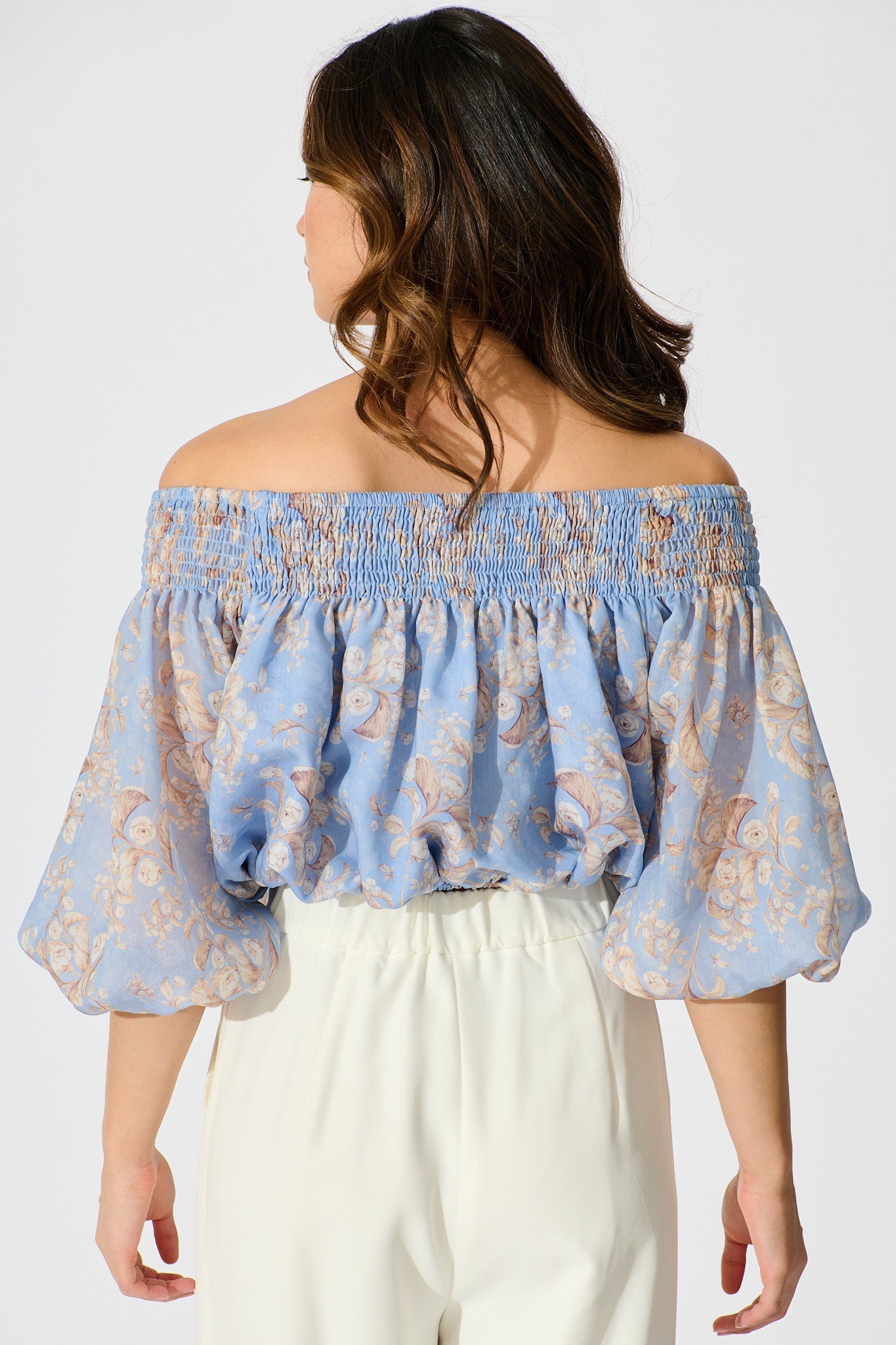 Petal Haze Top in Blue Floral