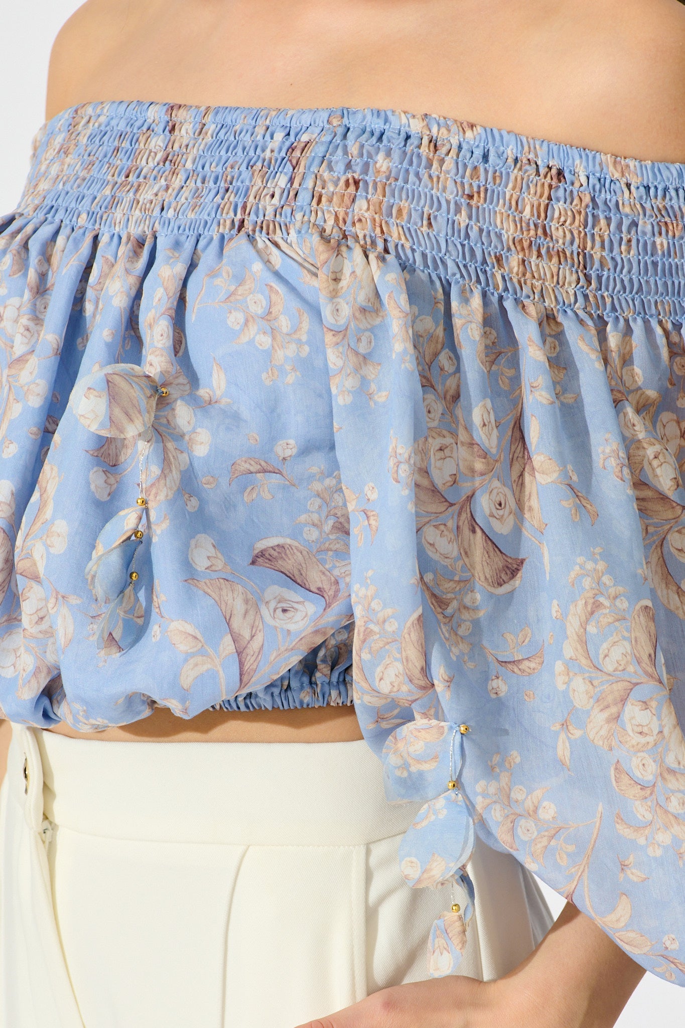 Petal Haze Top in Blue Floral