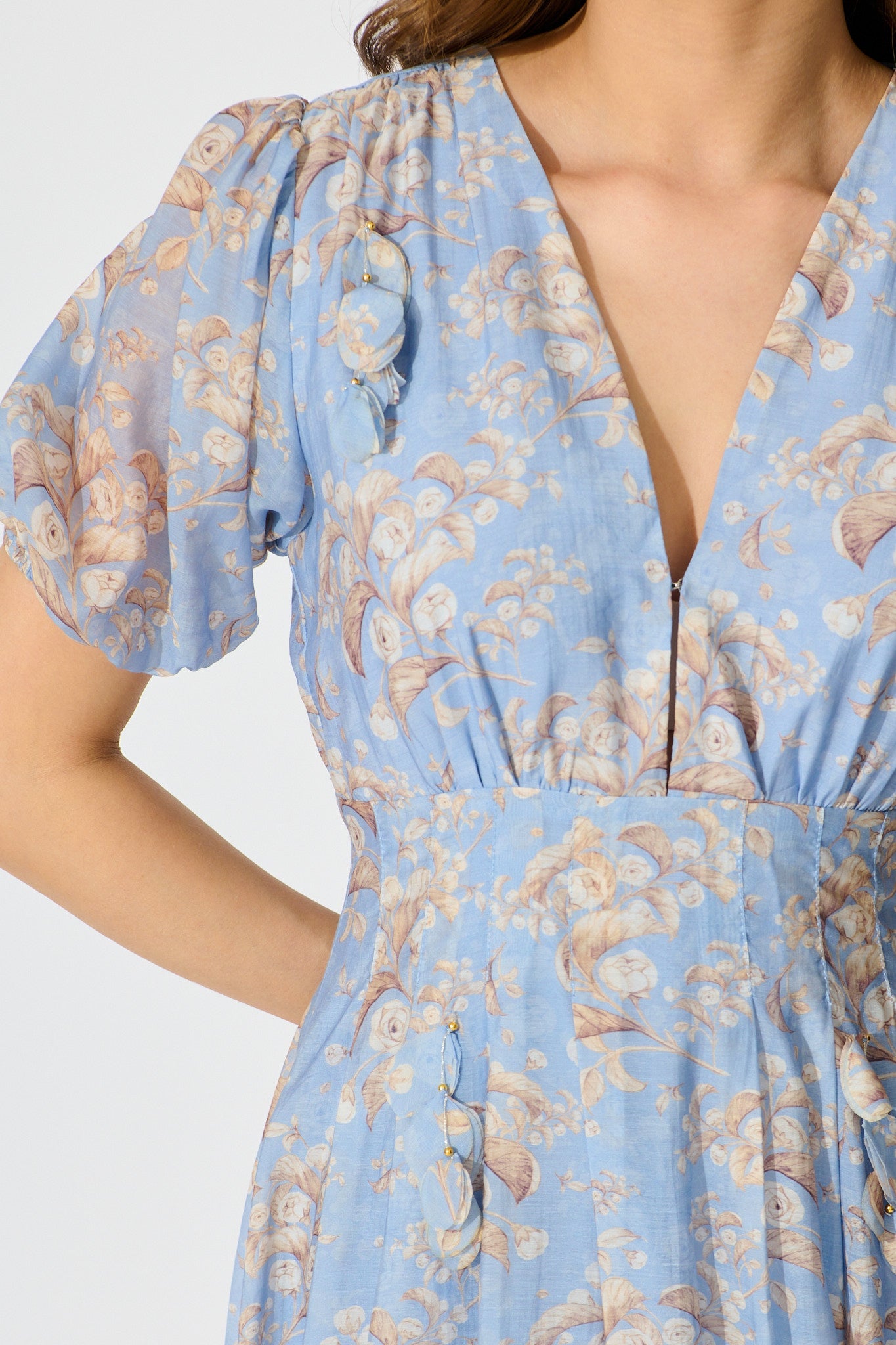 Faded Botanica Maxi Dress in Blue Floral