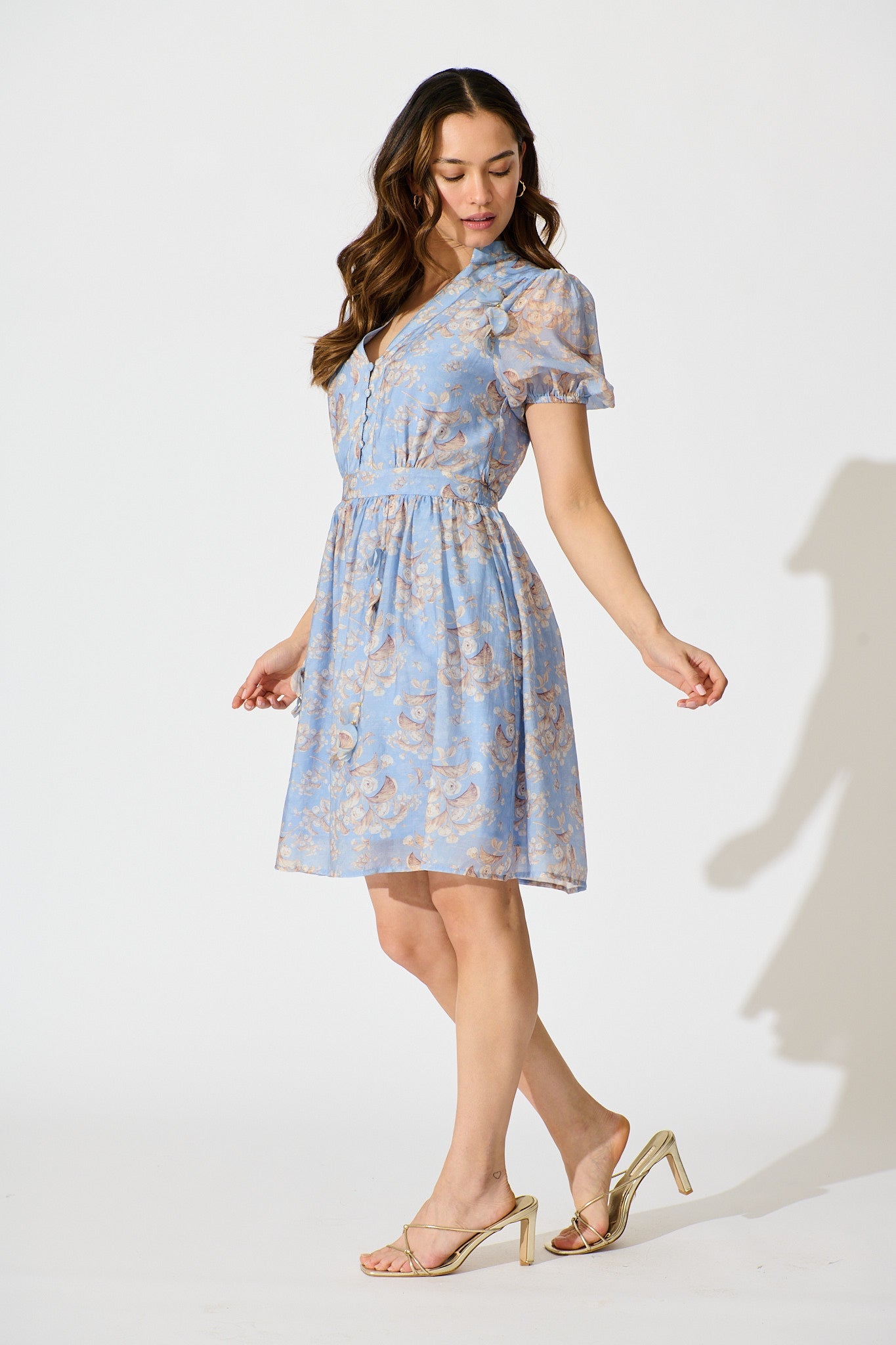 Vintage Bloom Dress in Blue Floral