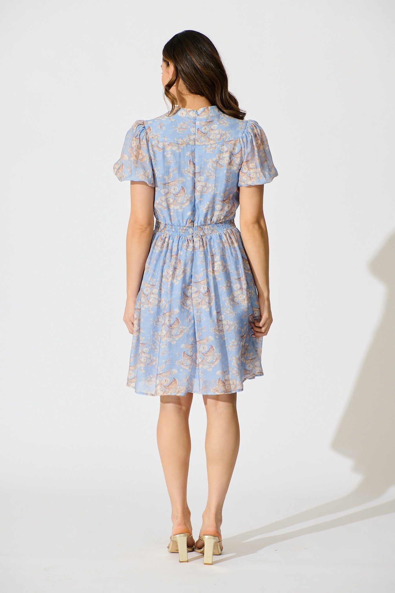 Vintage Bloom Dress in Blue Floral