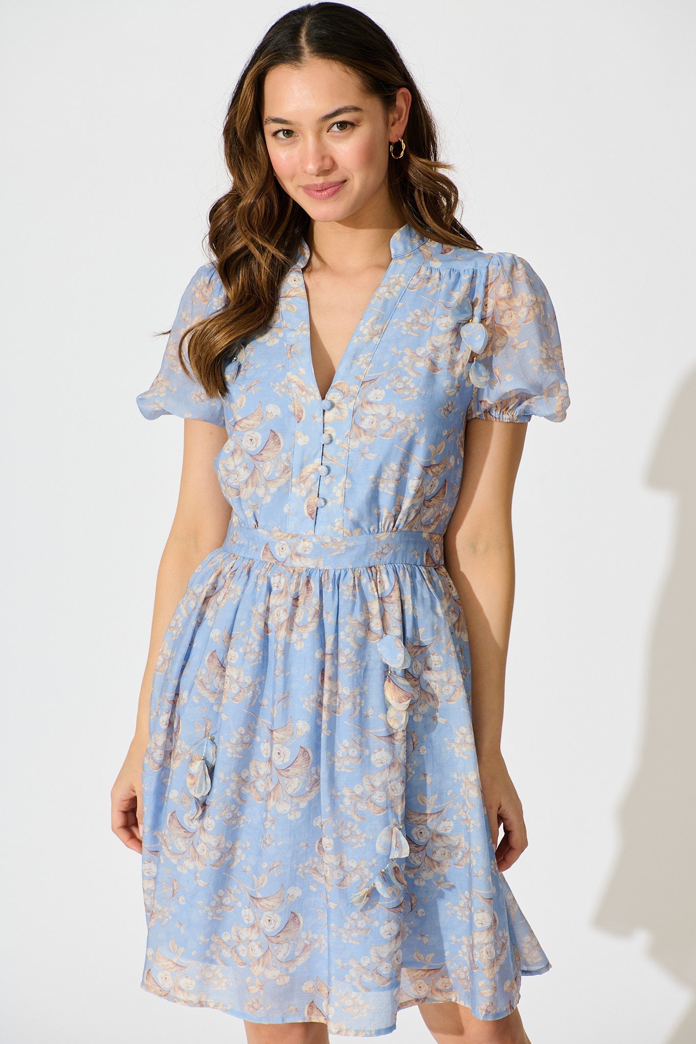Vintage Bloom Dress in Blue Floral