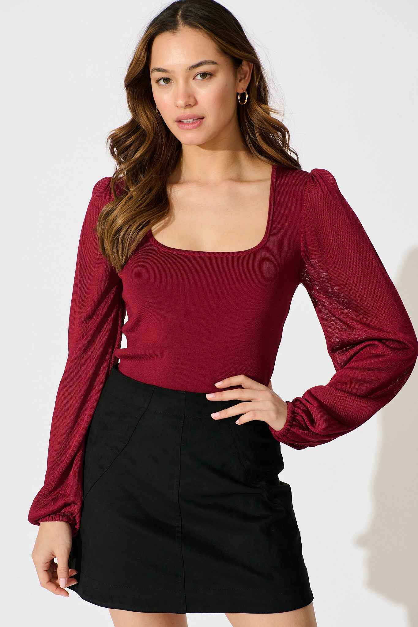 Arya Skirt in Black Suedette