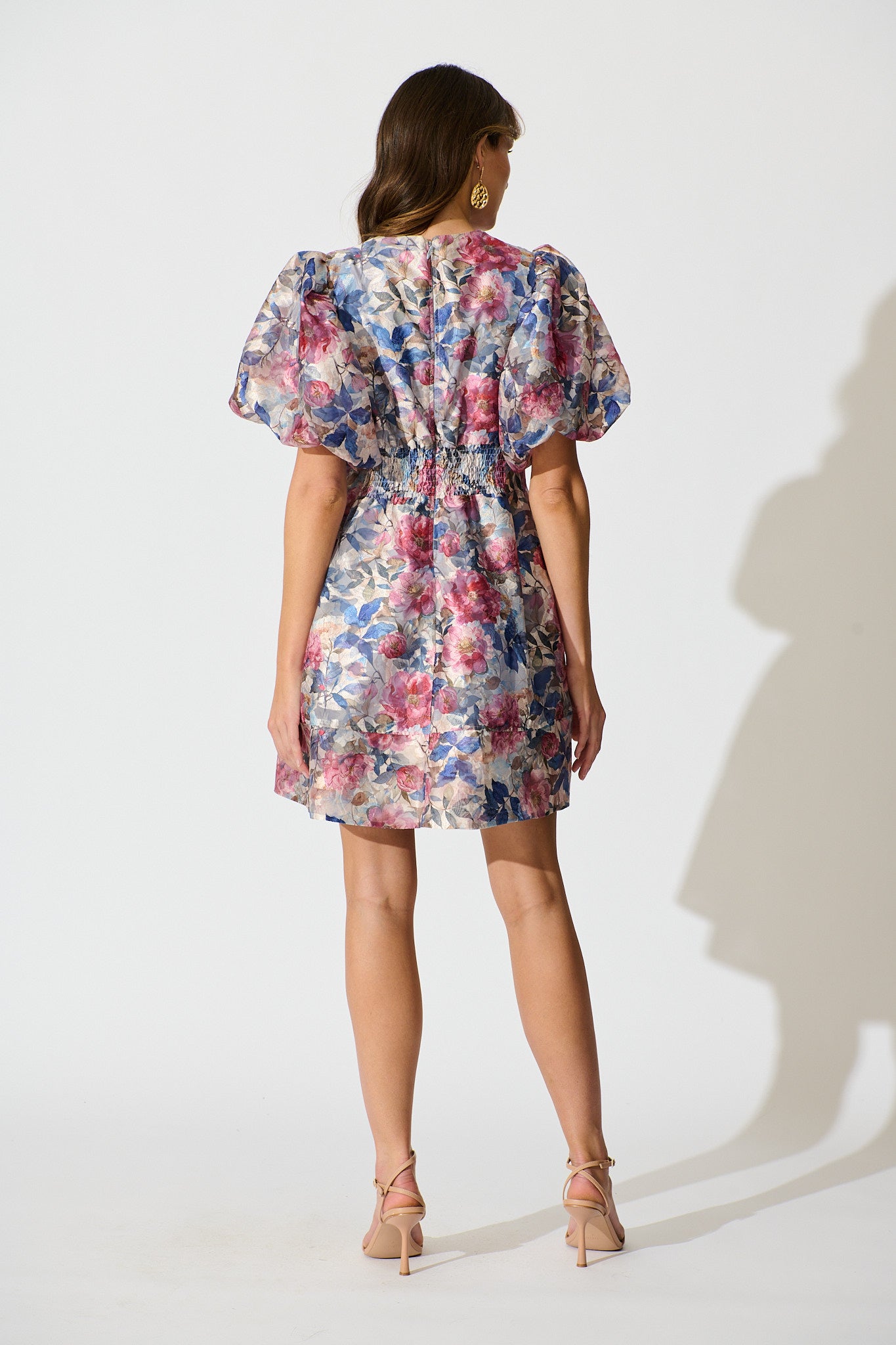 Paris Dreamer Dress in Navy with Pink Floral Organza