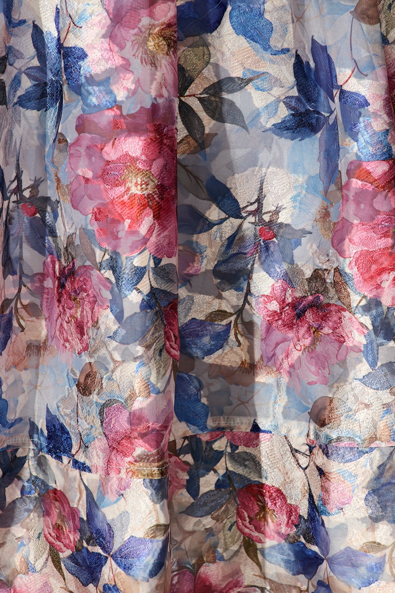 Paris Dreamer Dress in Navy with Pink Floral Organza