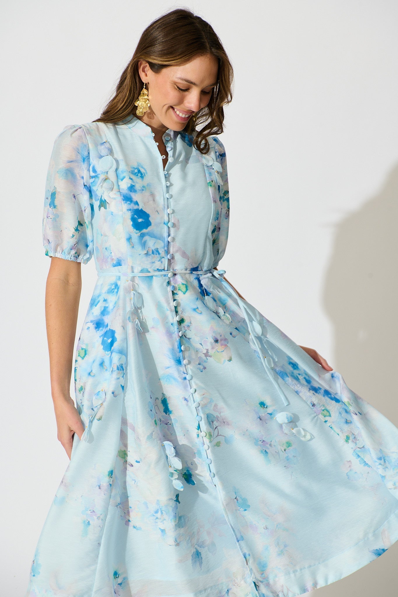 Oasis Bloom Maxi Dress in Blue Floral