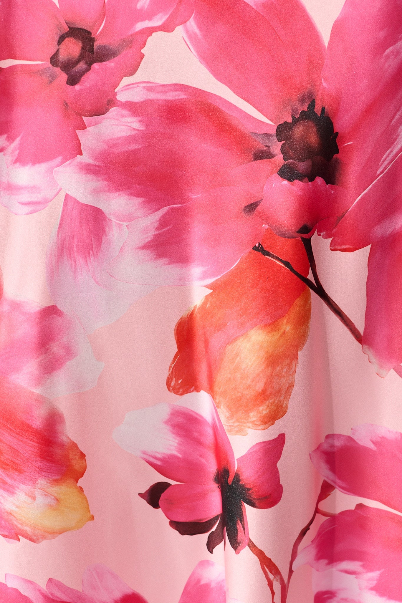 Visions Maxi Dress in Pink Floral Satin